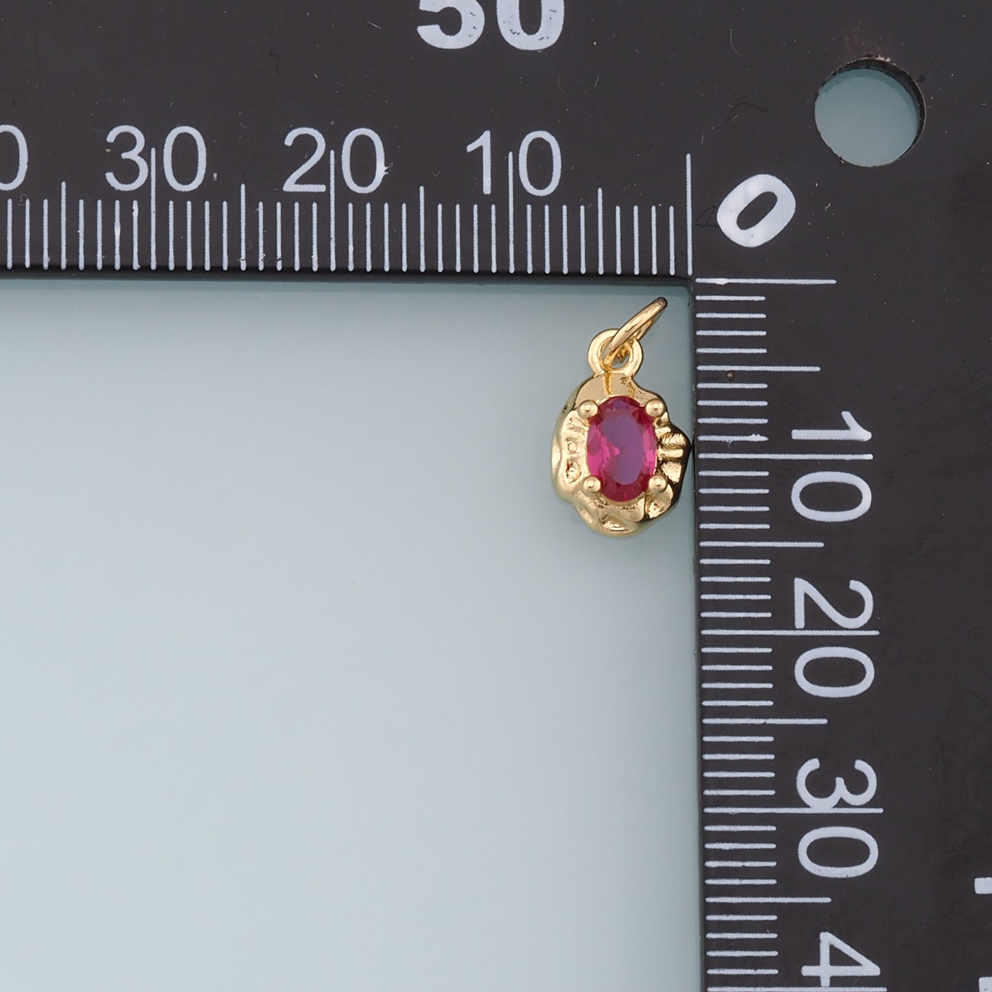 Gold Oval Crystal Charm,18K Gold Filled Oval Pendant,Irregular Oval Charm Bracelet Necklace for DIY Jewelry Making Supply
