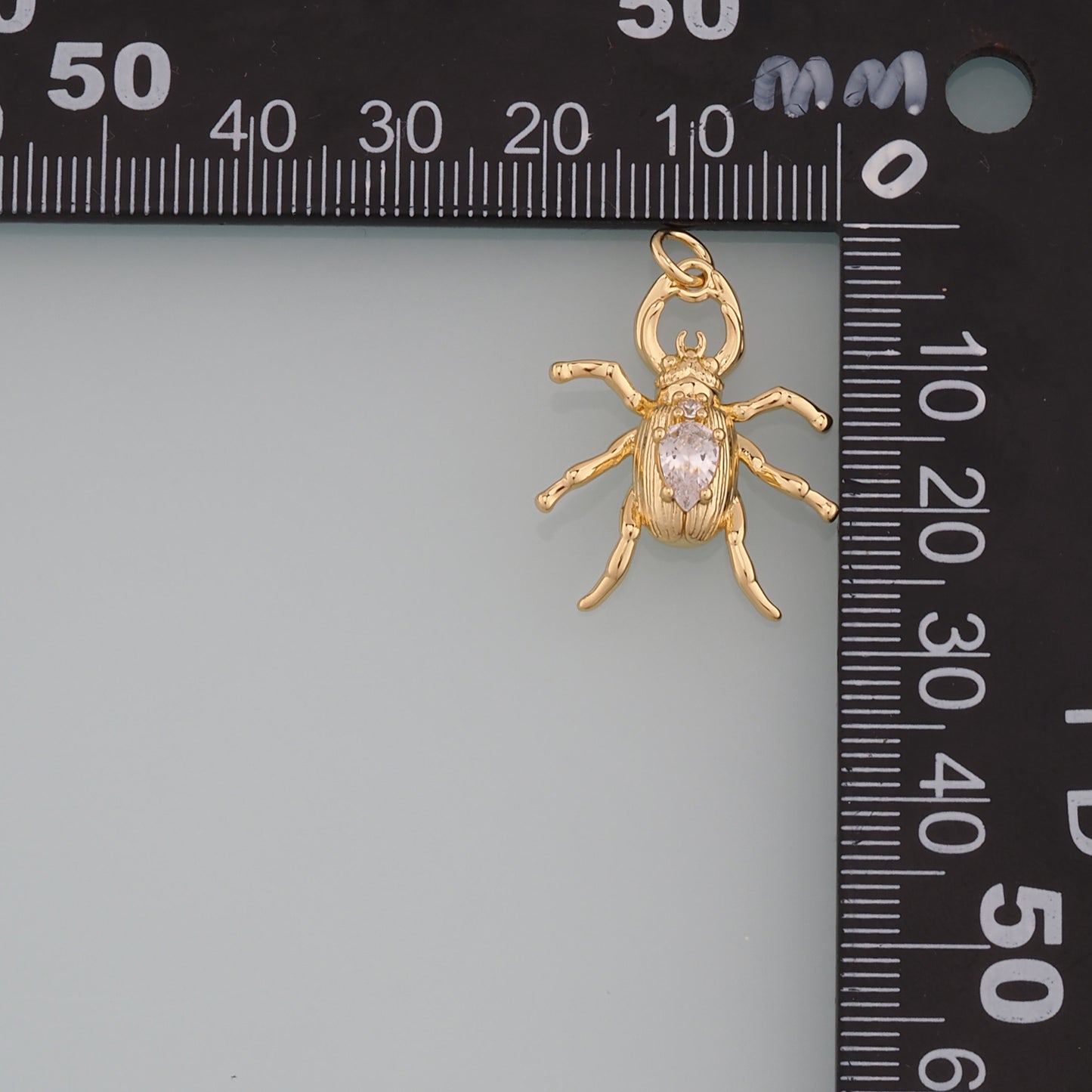 Gold Beetle Charms,18K Gold Filled Beetle Pendant,Insect Charm Bracelet Necklace for DIY Jewelry Making Supply
