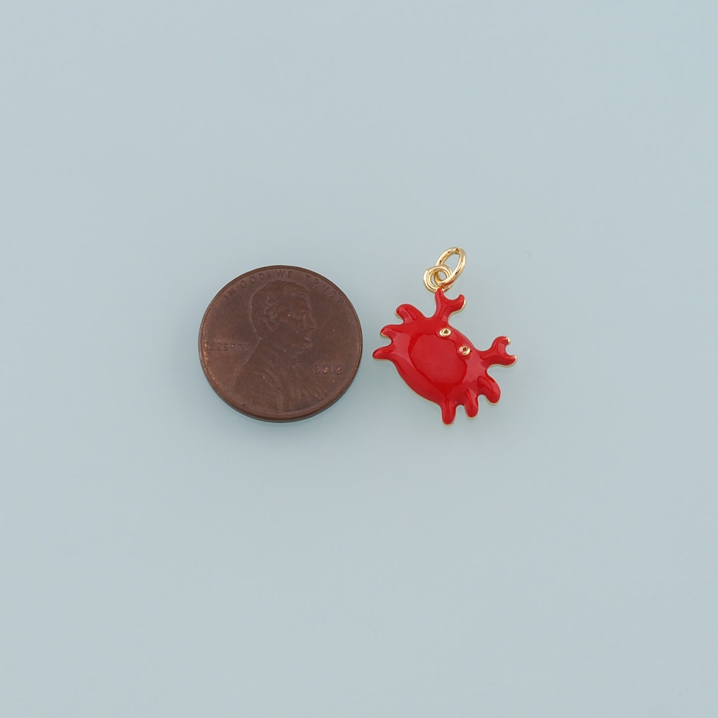 Gold Marine Life Charms,18K Gold Filled Crab Pendant,Enamel Crab Charms Bracelet Necklace for DIY Jewelry Making Supply