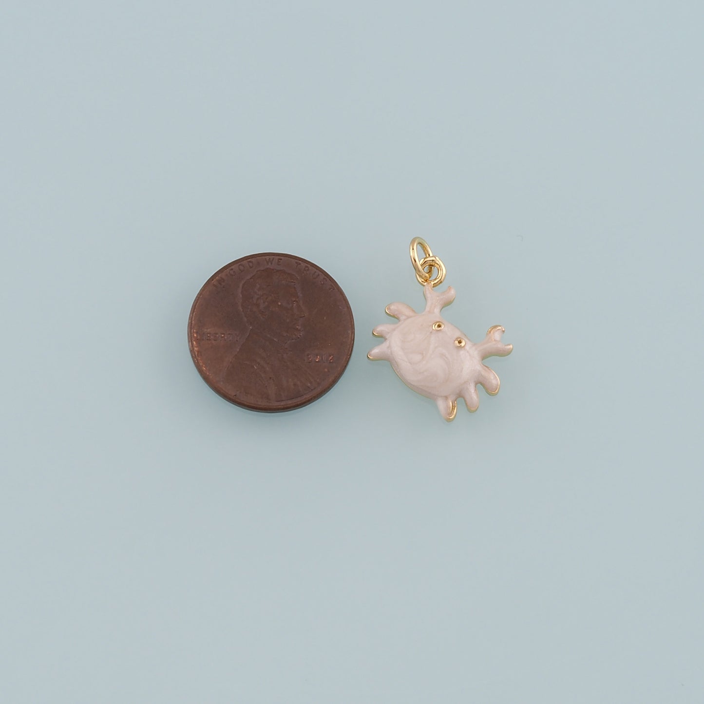 Gold Marine Life Charms,18K Gold Filled Crab Pendant,Enamel Crab Charms Bracelet Necklace for DIY Jewelry Making Supply
