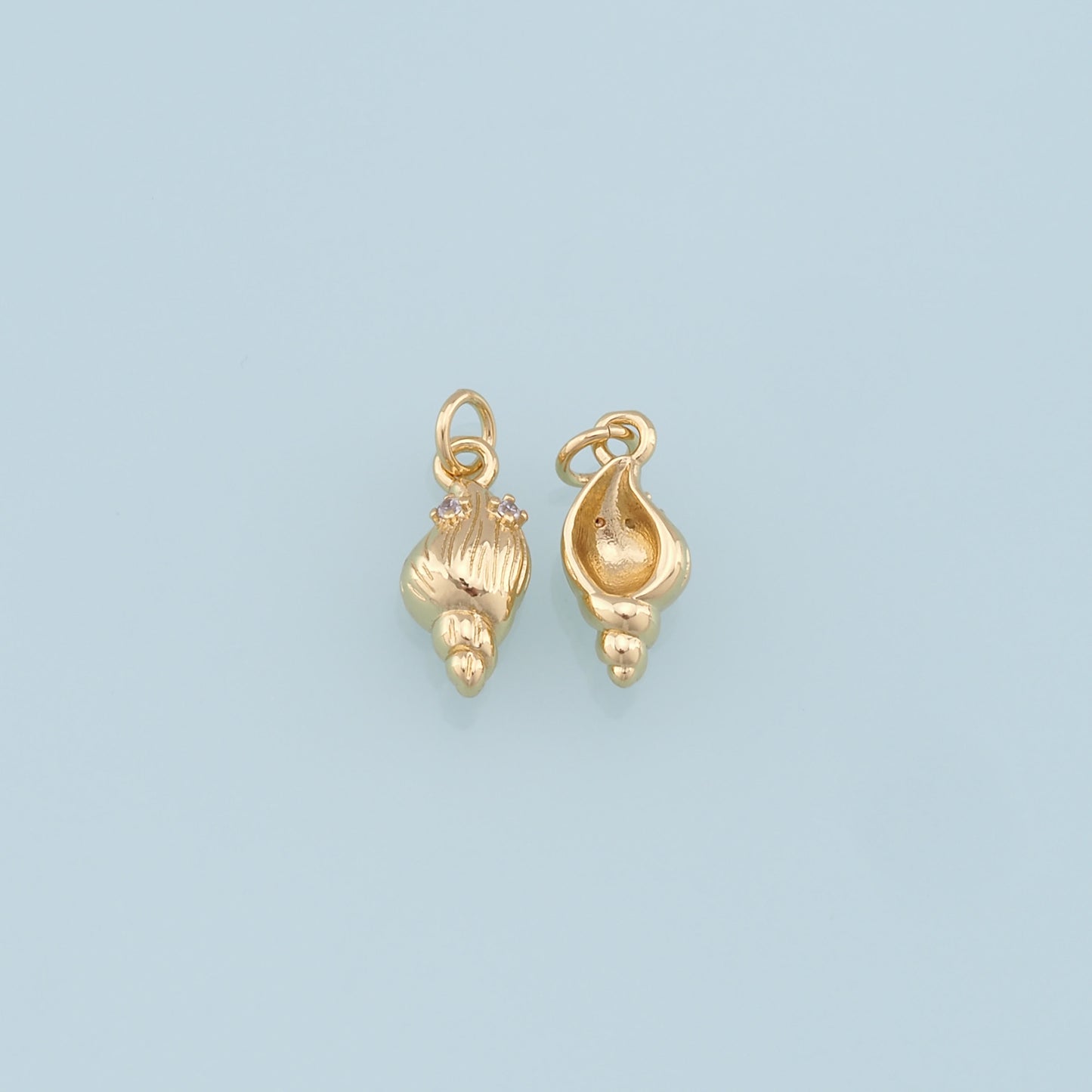 Gold Conch Charms,18K Gold Filled Conch Shell Pendant,Silver Conch Shell Charm Bracelet Necklace for DIY Jewelry Making Supply