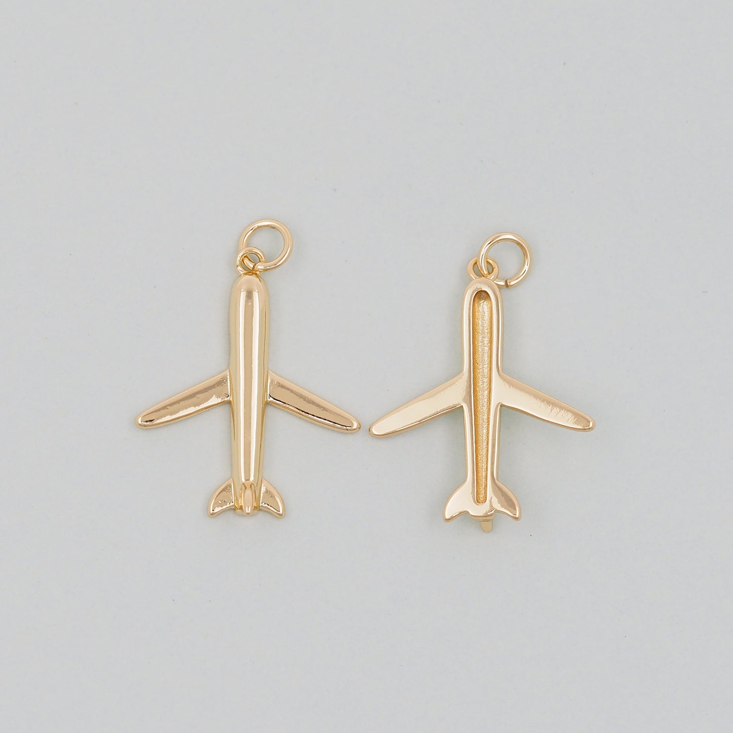 Gold Airplane Charms,18K Gold Filled Airplane Pendant,Airplane Charm Bracelet Necklace for DIY Jewelry Making Supply