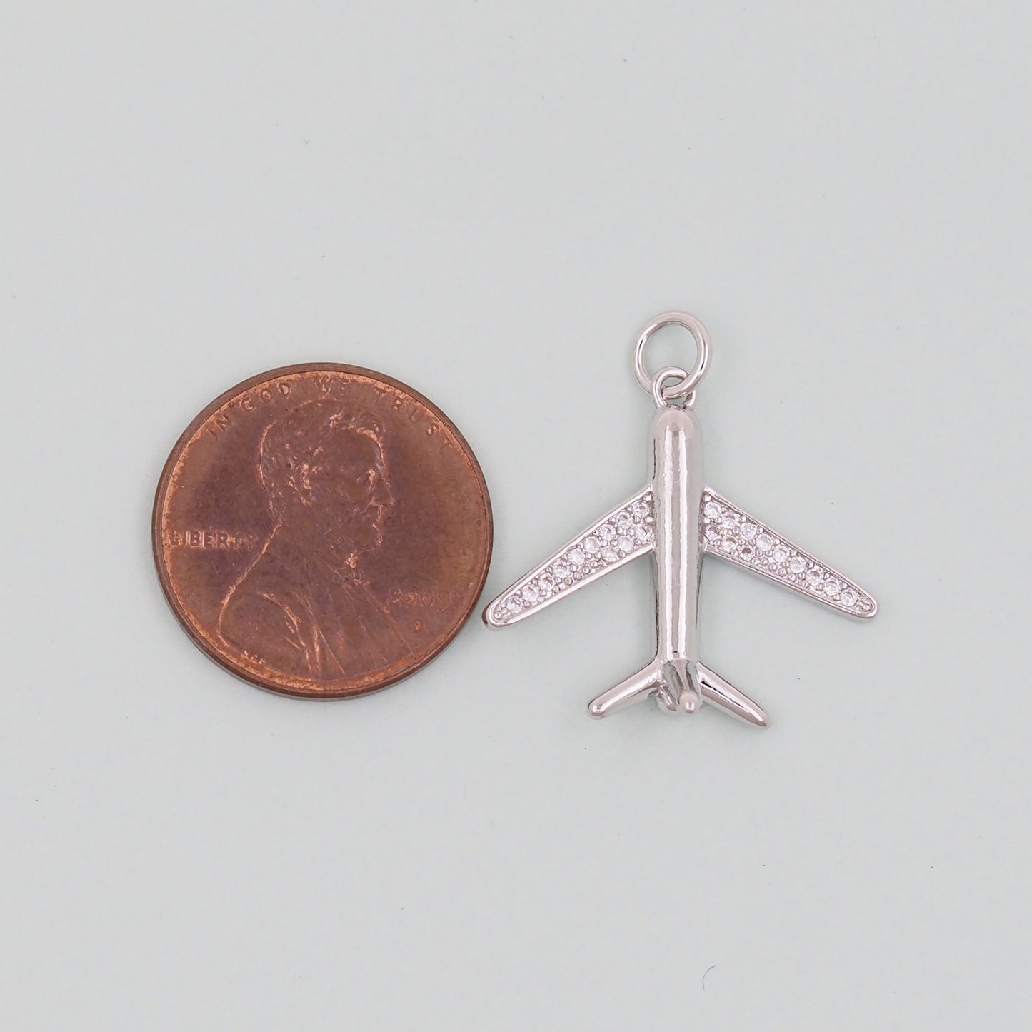 Gold Airplane Charms,18K Gold Filled Airplane Pendant,CZ Airplane Charm Bracelet Necklace for DIY Jewelry Making Supply