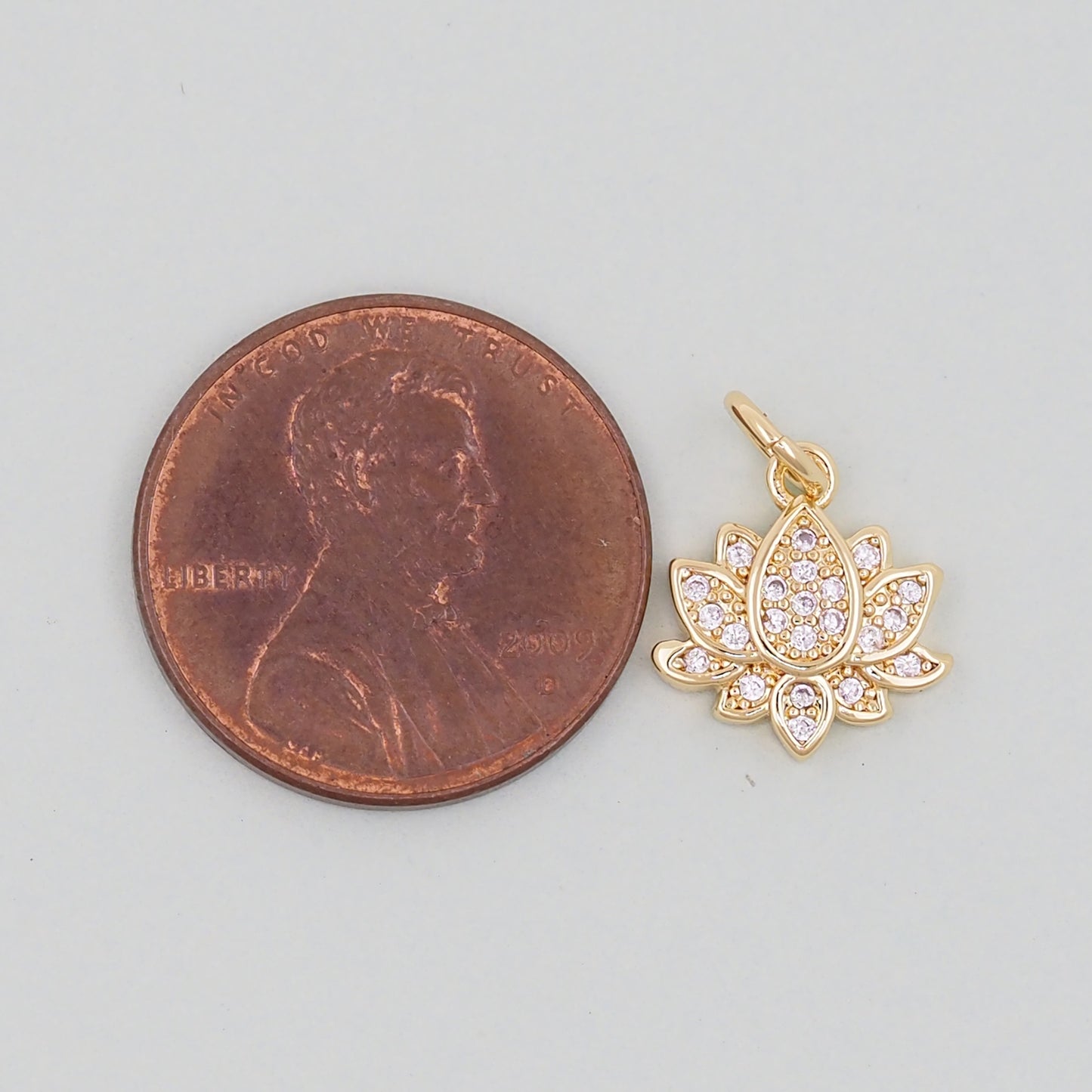 Gold Lotus Charms,18K Gold Filled meditation Pendant,Silver lotus Charm Bracelet Necklace for DIY Jewelry Making Supply