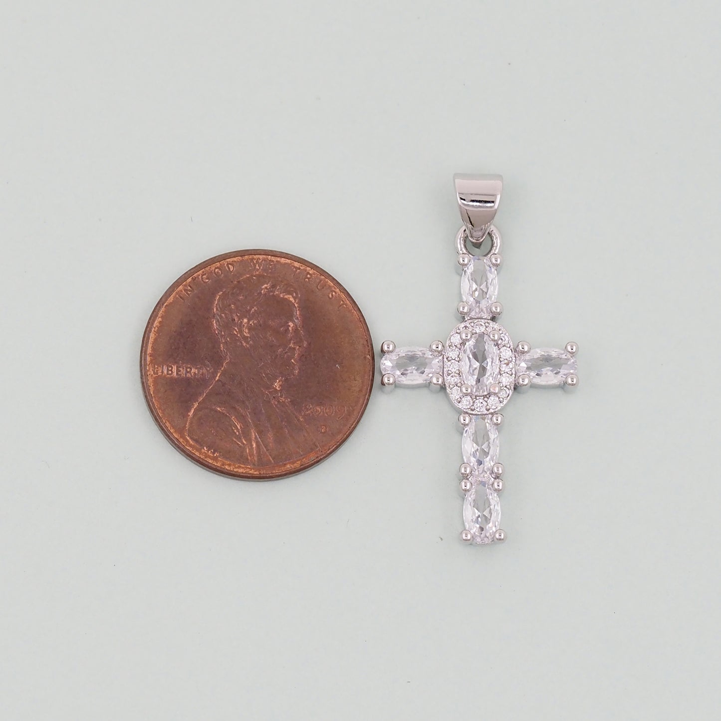 Gold Cross Charms,18K Gold Filled CZ Cross Pendant,Silver Religious Charm Bracelet Necklace for DIY Jewelry Making Supply