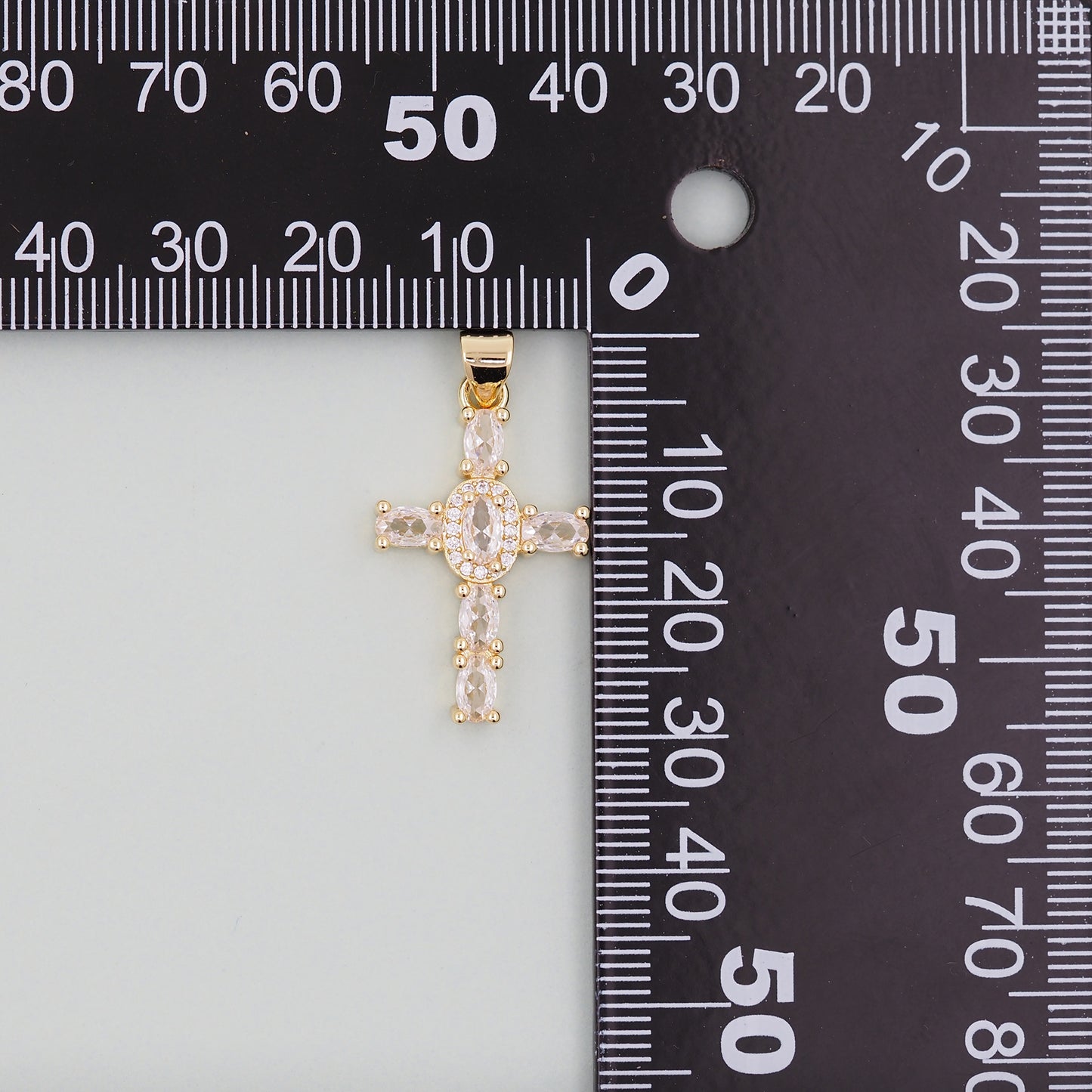 Gold Cross Charms,18K Gold Filled CZ Cross Pendant,Silver Religious Charm Bracelet Necklace for DIY Jewelry Making Supply