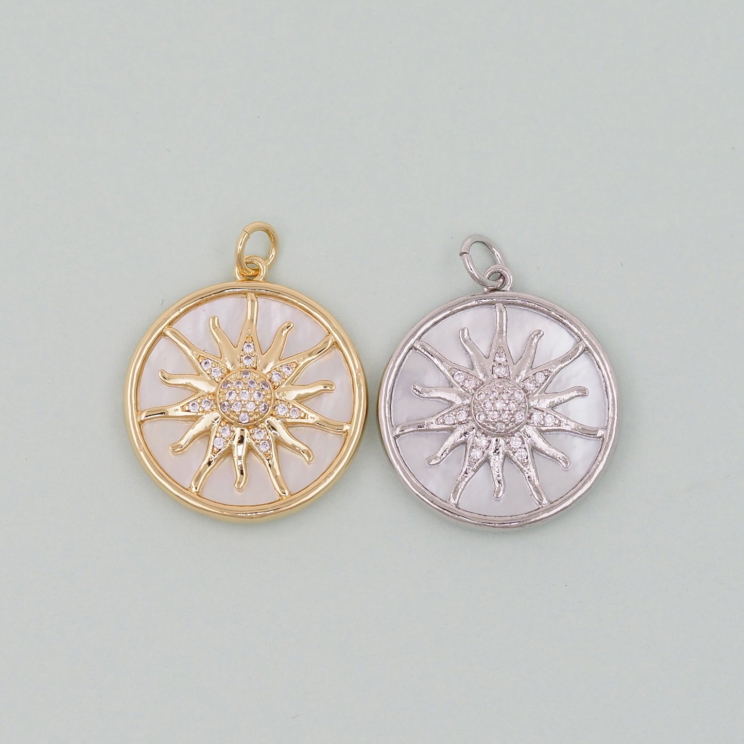 Gold Sun Charms,18K Gold Filled Sun Pendant,celestial Charm Bracelet Necklace for DIY Jewelry Making Supply