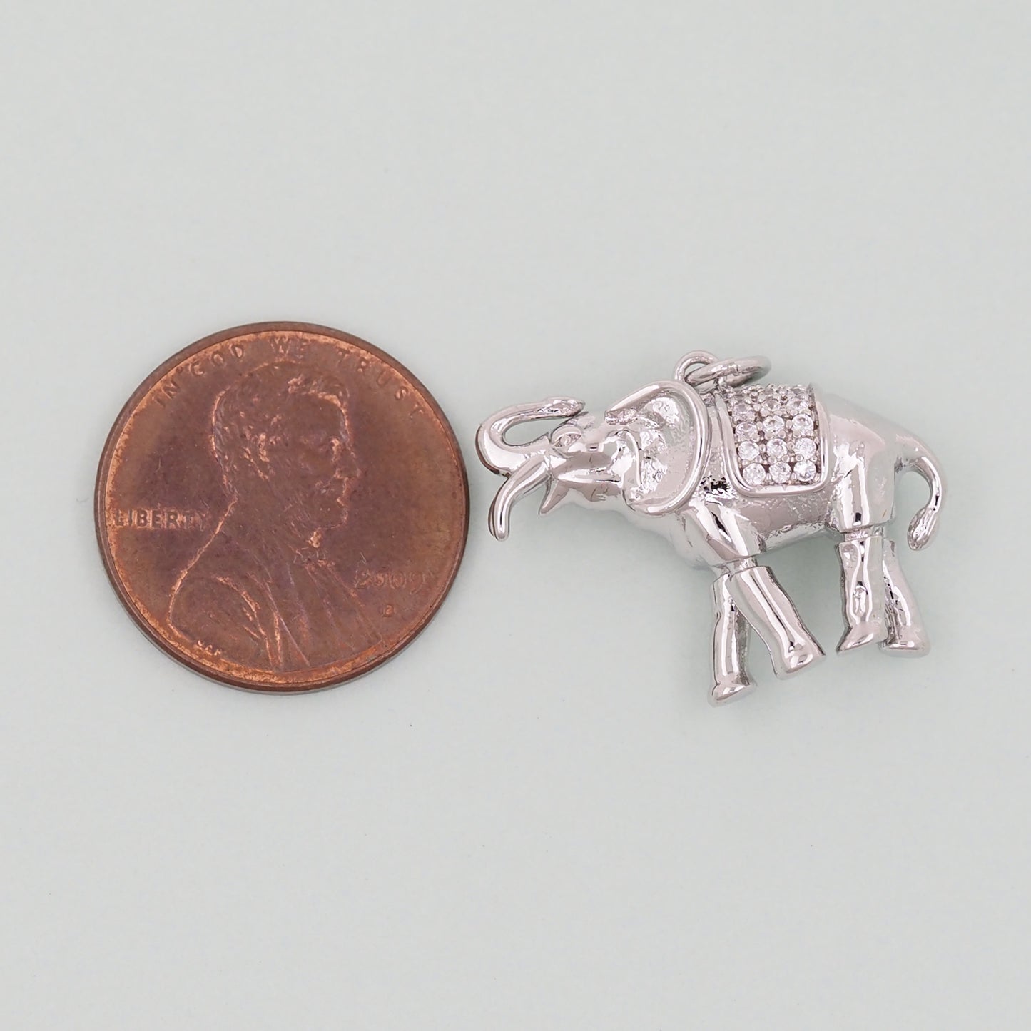 Gold Elephant Charms,18K Gold Filled CZ Elephant Pendant,Elephant Charm Bracelet Necklace for DIY Jewelry Making Supply