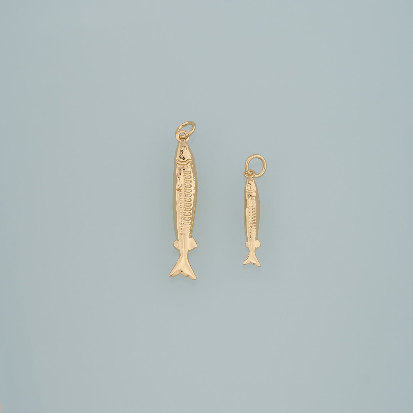 Gold Fish Charms,18K Gold Filled Fish Pendant,Ocean Charm Bracelet Necklace for DIY Jewelry Making Supply