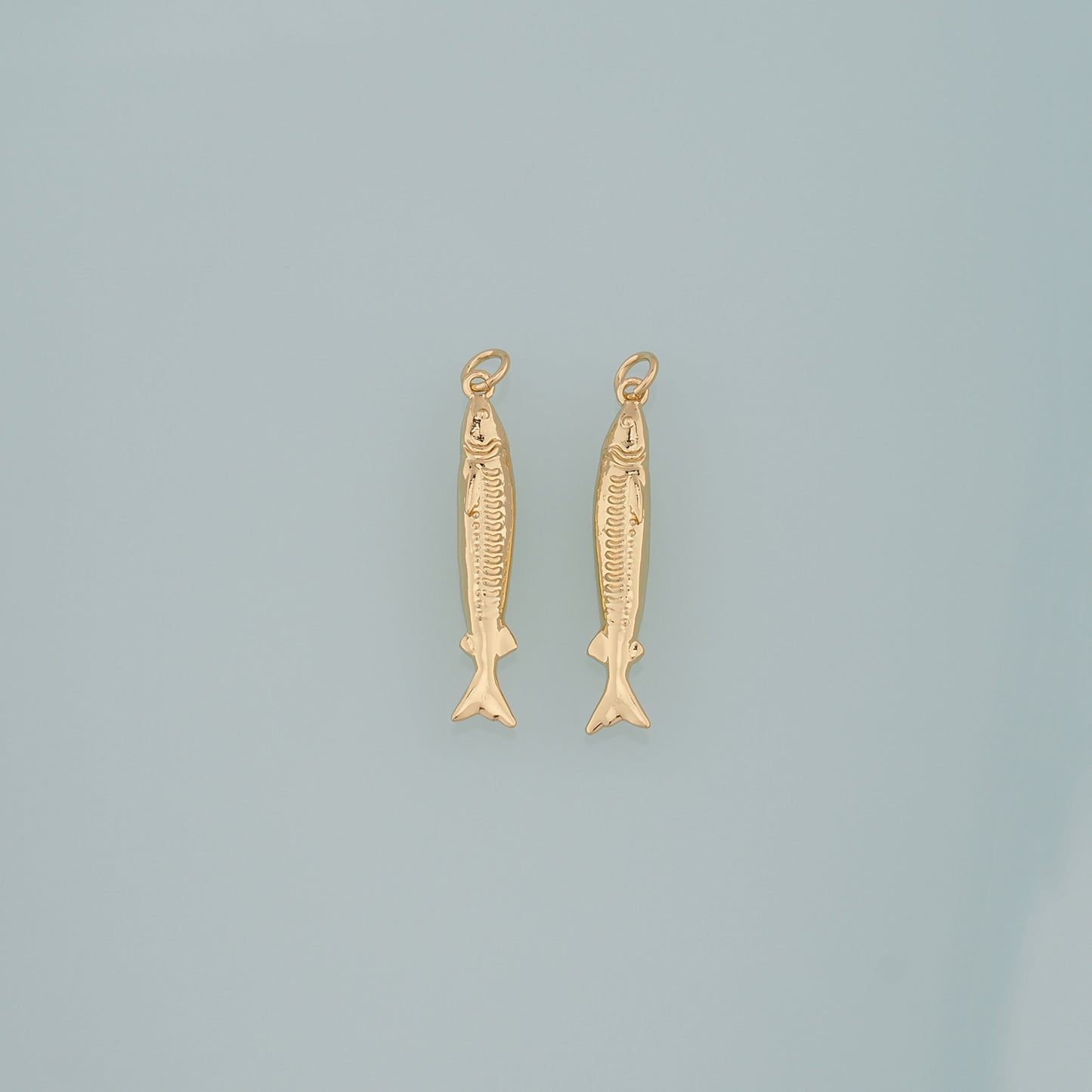 Gold Fish Charms,18K Gold Filled Fish Pendant,Ocean Charm Bracelet Necklace for DIY Jewelry Making Supply