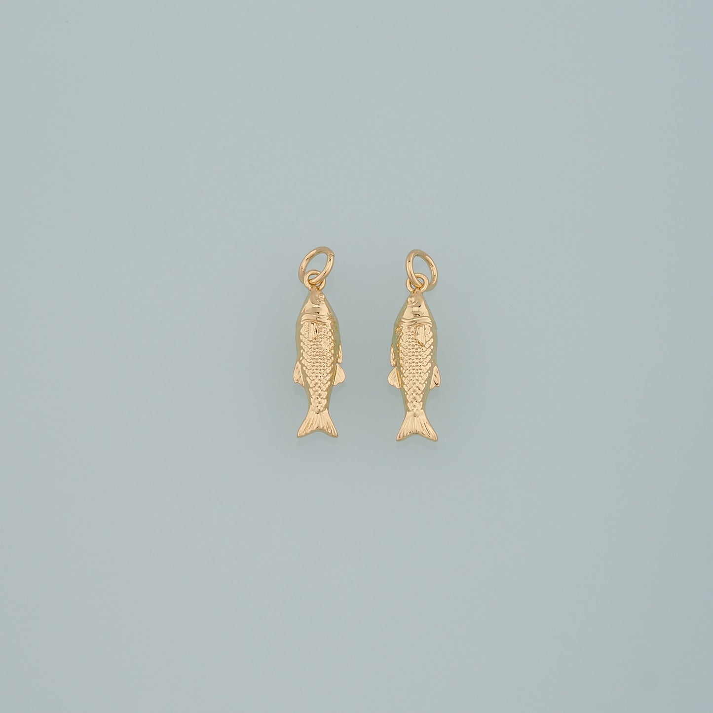 Gold Fish Charms,18K Gold Filled Fish Pendant,Ocean Charm Bracelet Necklace for DIY Jewelry Making Supply