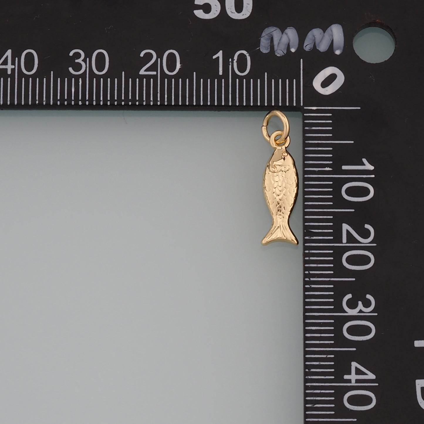 Gold Fish Charms,18K Gold Filled Fish Pendant,Ocean Charm Bracelet Necklace for DIY Jewelry Making Supply