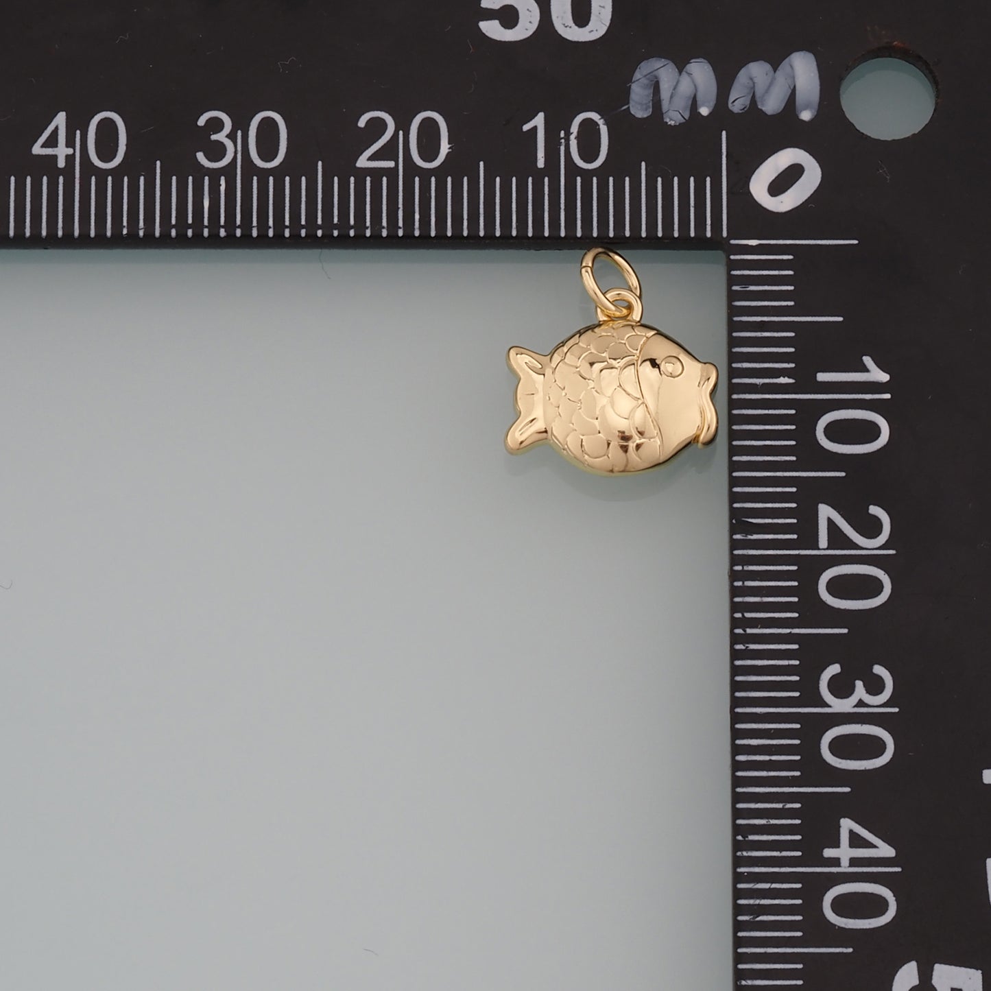 Gold Fish Charms,18K Gold Filled Fish Pendant,Ocean Charm Bracelet Necklace for DIY Jewelry Making Supply