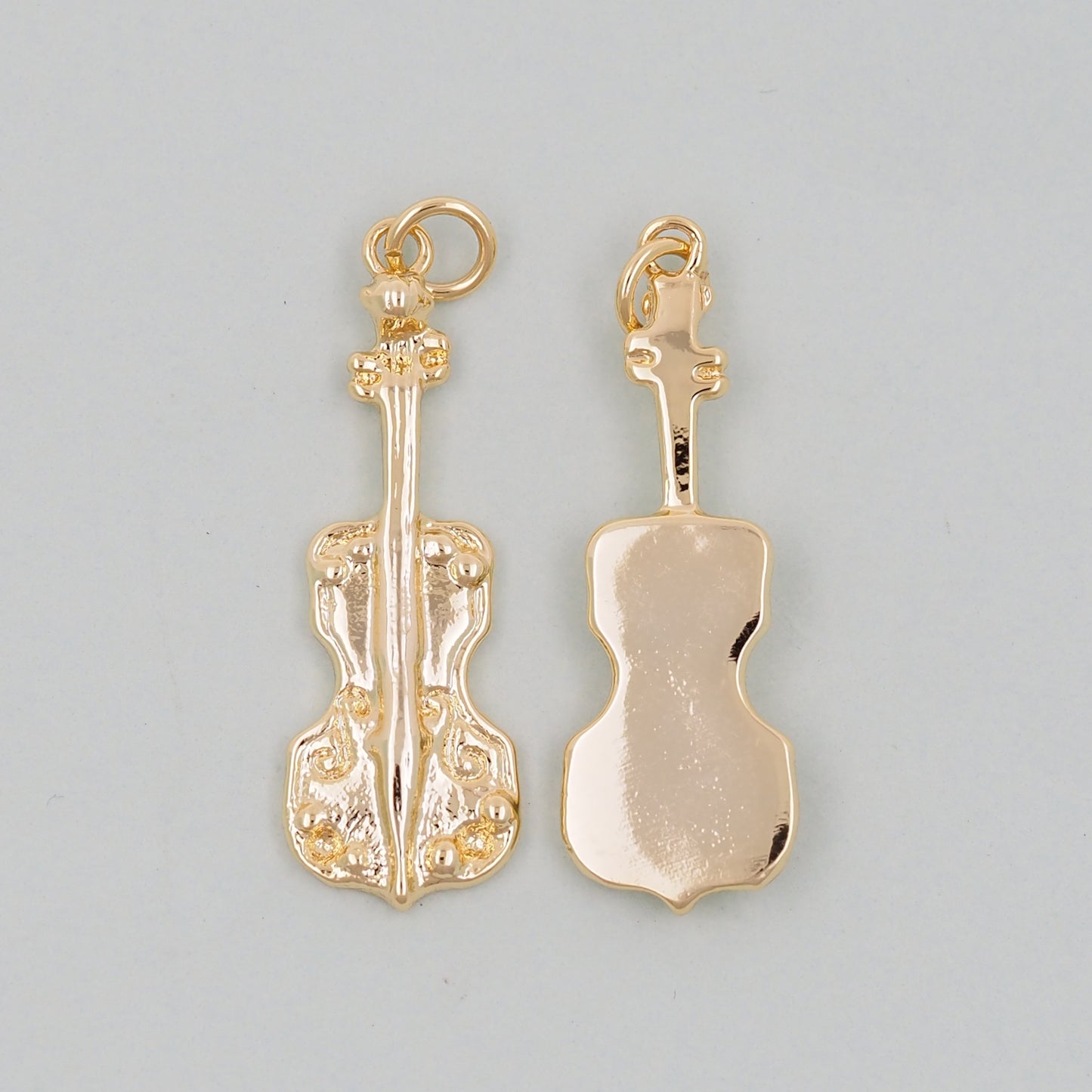 Gold Guitar Charms,18K Gold Filled Guitar Pendant,Guitar Charm Bracelet Necklace for DIY Jewelry Making Supply