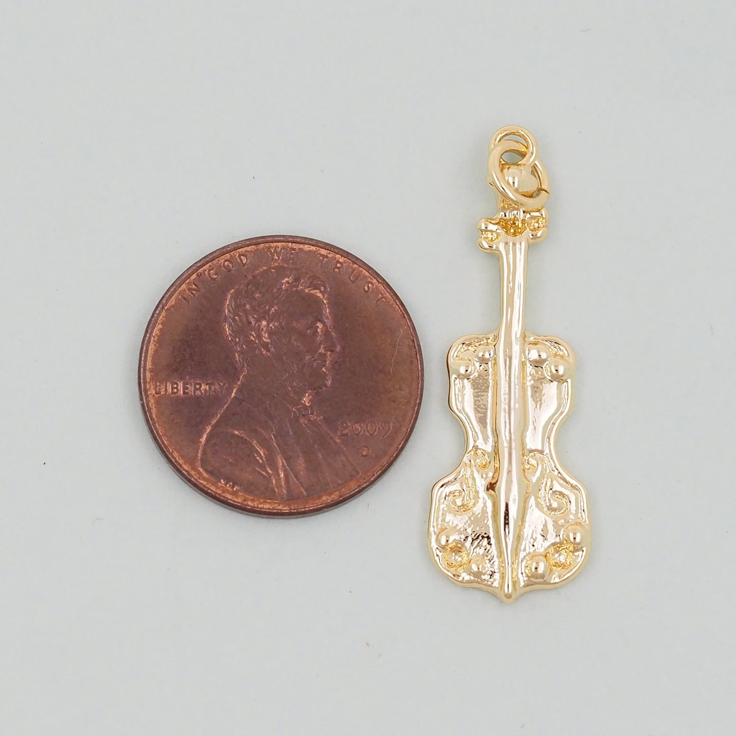 Gold Guitar Charms,18K Gold Filled Guitar Pendant,Guitar Charm Bracelet Necklace for DIY Jewelry Making Supply