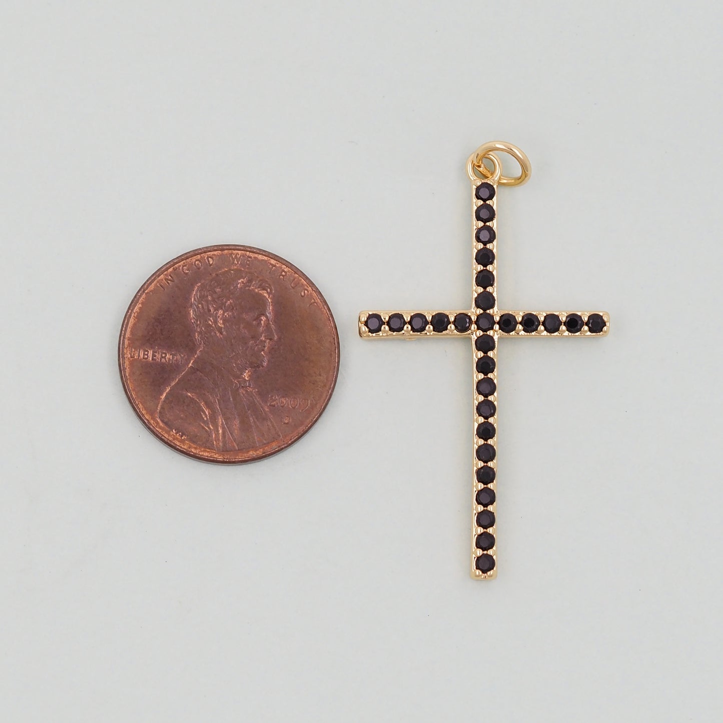 Gold Cross Charms,18K Gold Filled CZ Cross Pendant,Religious Charm Bracelet Necklace for DIY Jewelry Making Supply