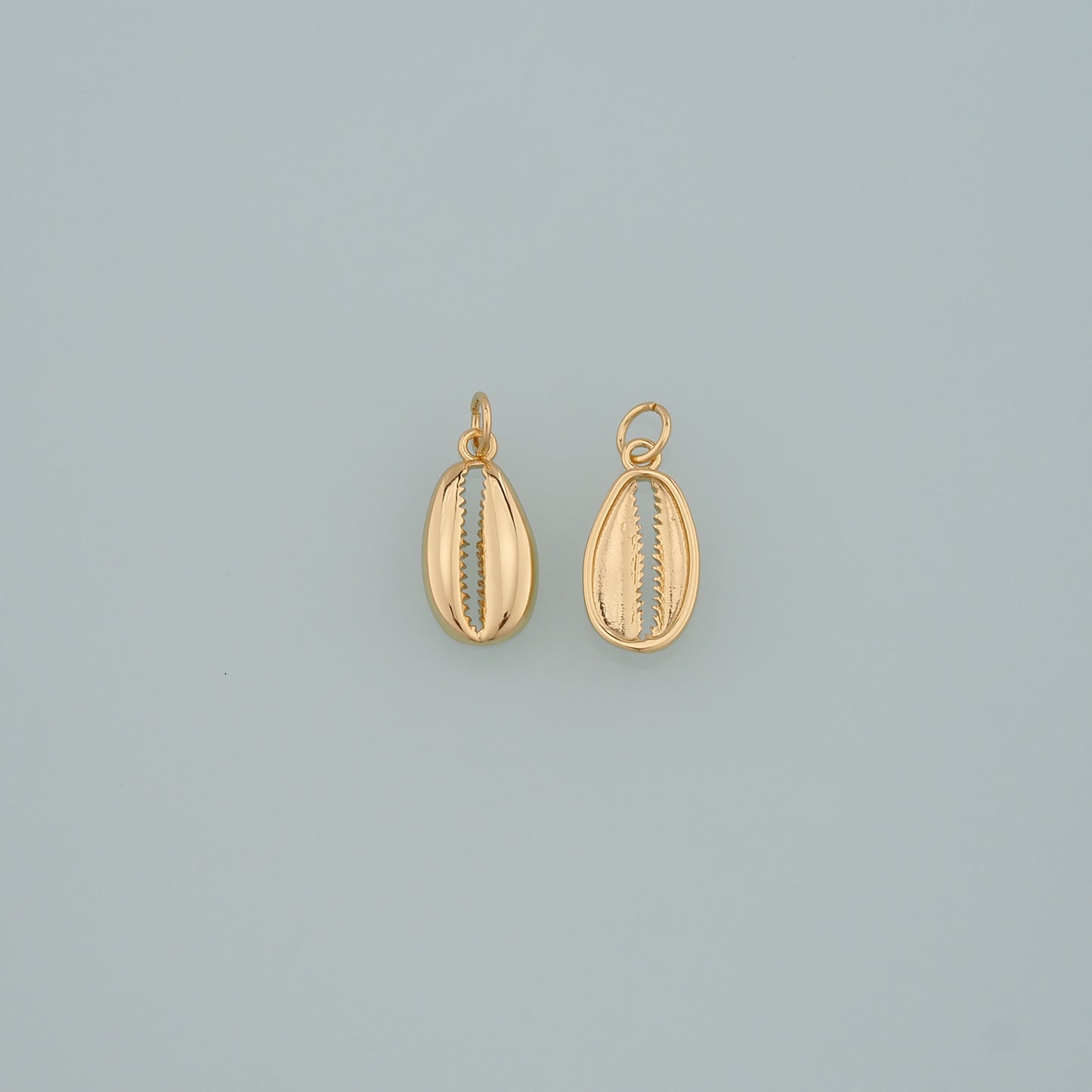 Gold Ocean Charms,18K Gold Filled Cowrie Shell Pendant,Conch Shell Charm Bracelet Necklace for DIY Jewelry Making Supply