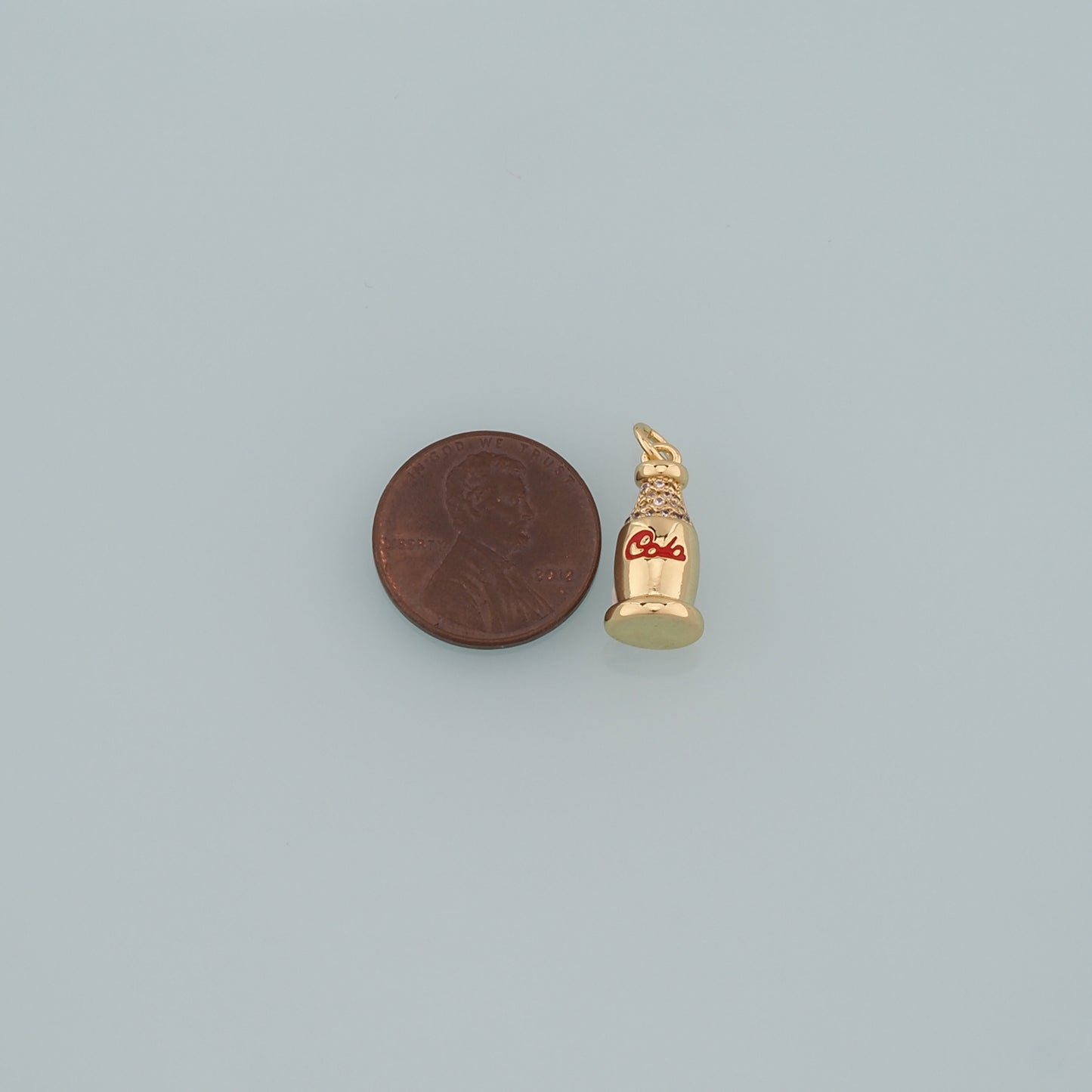 Gold Drinks Charms,18K Gold Filled Cola Pendant,Enamel Cola Charm Bracelet Necklace for DIY Jewelry Making Supply