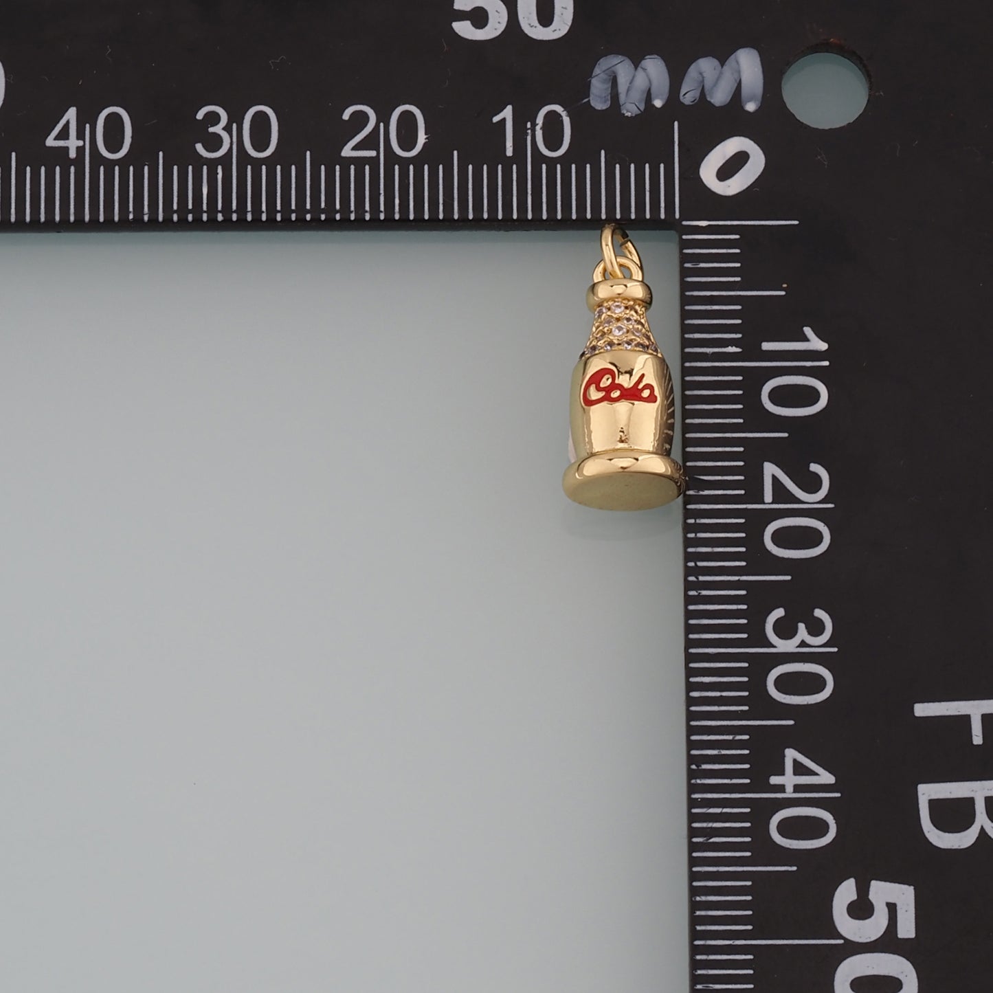 Gold Drinks Charms,18K Gold Filled Cola Pendant,Enamel Cola Charm Bracelet Necklace for DIY Jewelry Making Supply