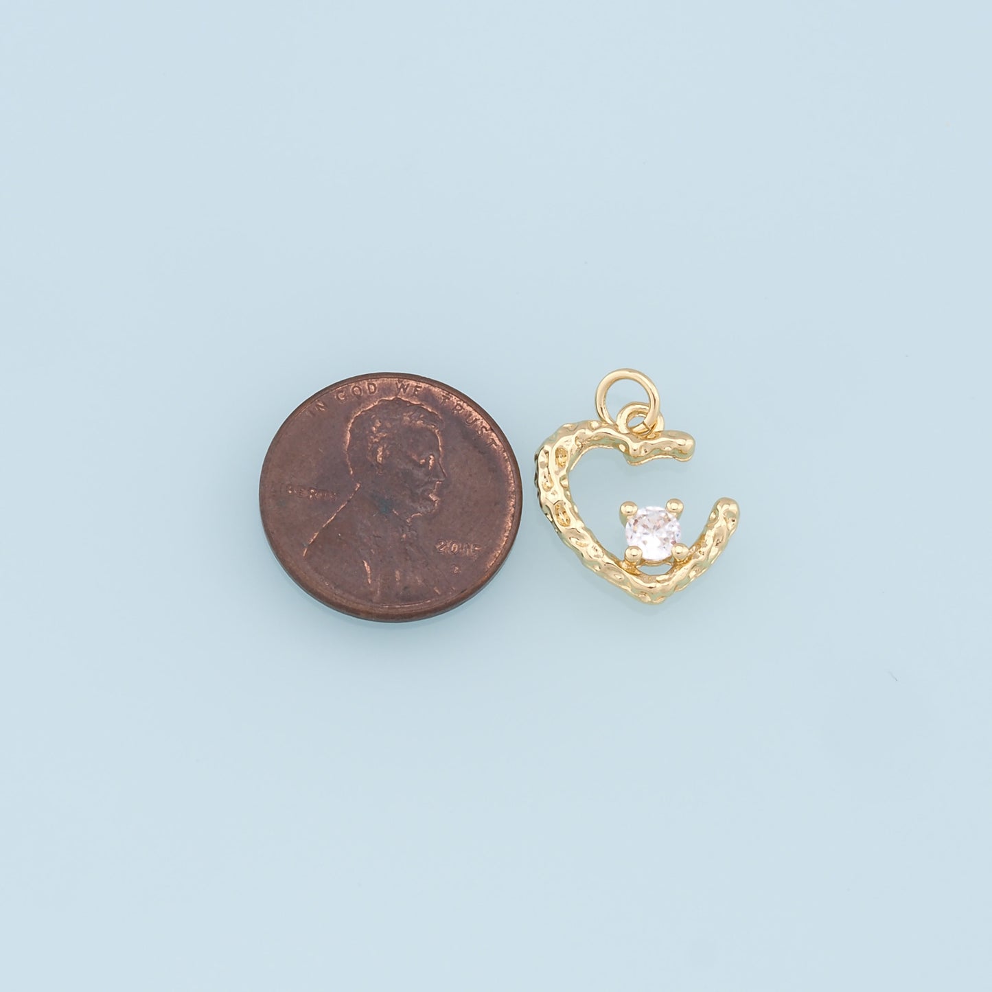 Gold Heart Charms,18K Gold Filled Heart Pendant,Heart Charm Bracelet Necklace for DIY Jewelry Making Supply