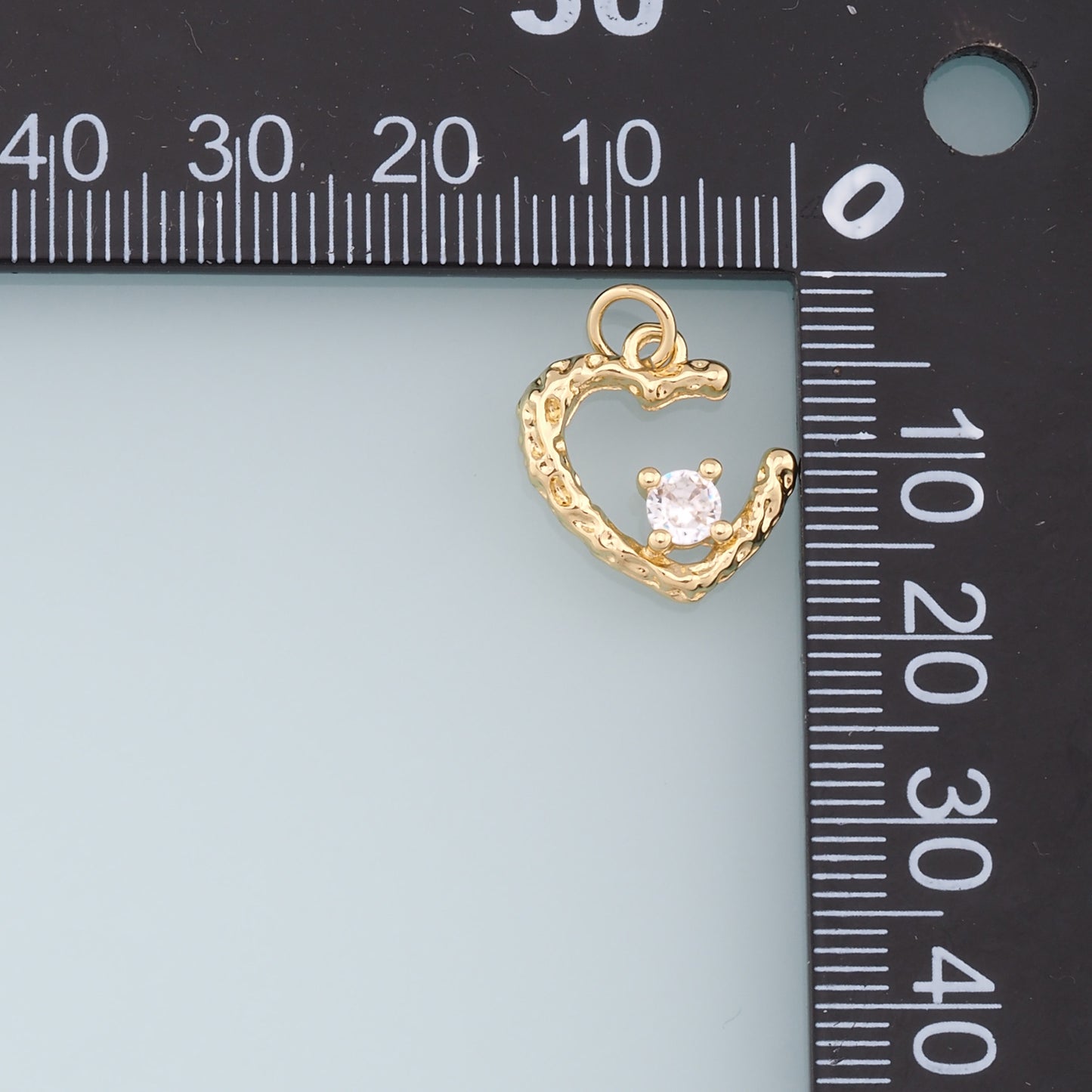 Gold Heart Charms,18K Gold Filled Heart Pendant,Heart Charm Bracelet Necklace for DIY Jewelry Making Supply