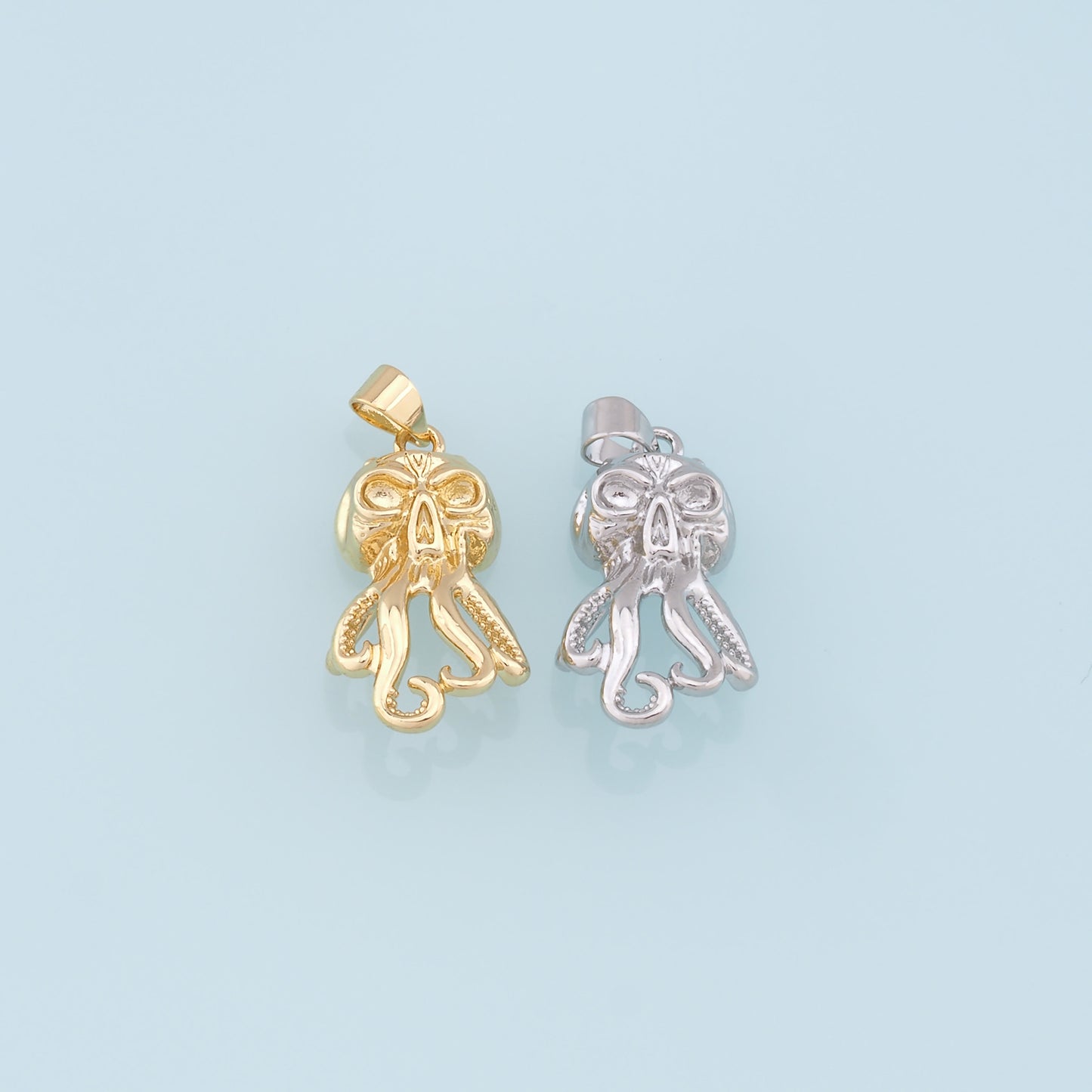 Gold Octopus Charms,18K Gold Filled Octopus Pendant,Octopus Charm Bracelet Necklace for DIY Jewelry Making Supply
