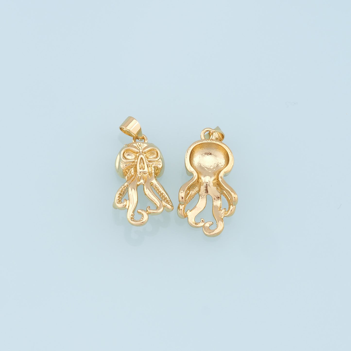 Gold Octopus Charms,18K Gold Filled Octopus Pendant,Octopus Charm Bracelet Necklace for DIY Jewelry Making Supply