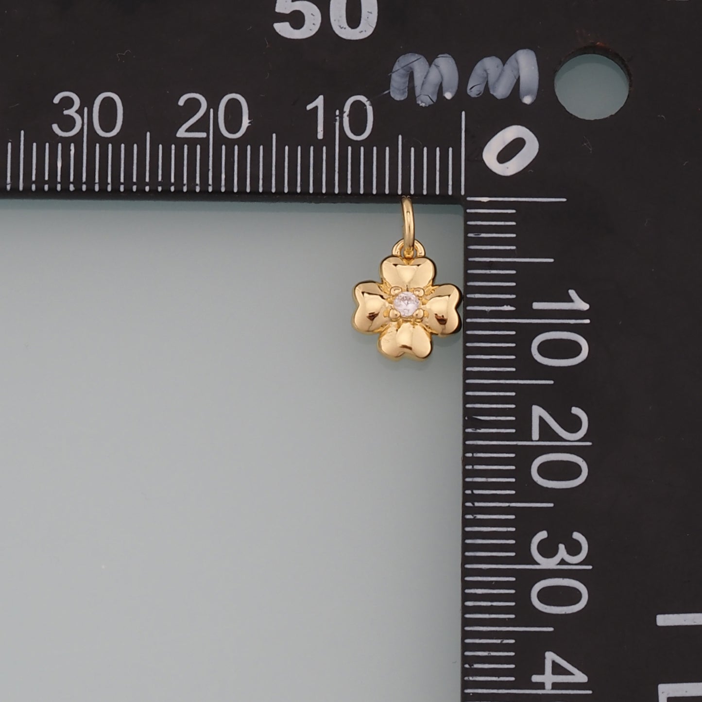 Gold Flower Charms,18K Gold Filled Flower Pendant,CZ Micro Pave Flower Charm Bracelet Necklace for DIY Jewelry Making Supply