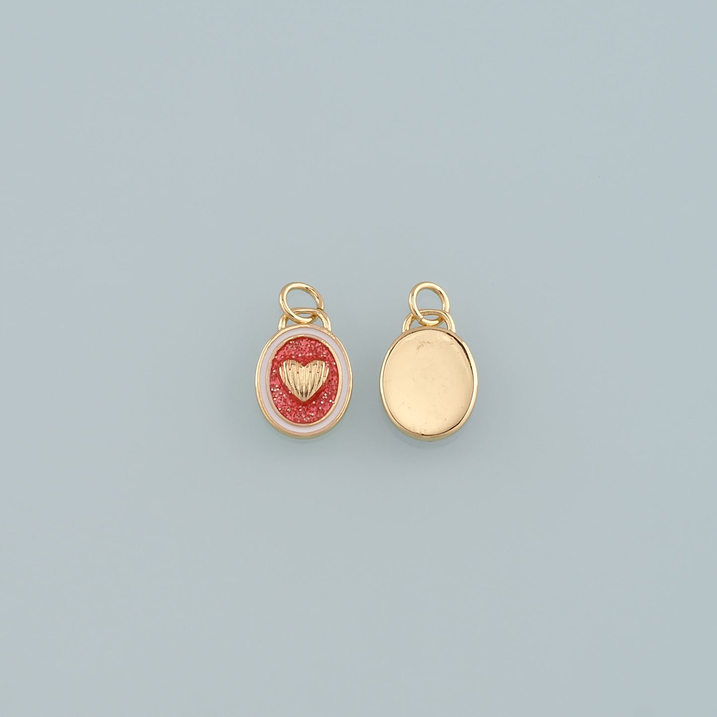 Gold Heart Charms,18K Gold Filled Heart Pendant,Enamel Heart Charm Bracelet Necklace for DIY Jewelry Making Supply