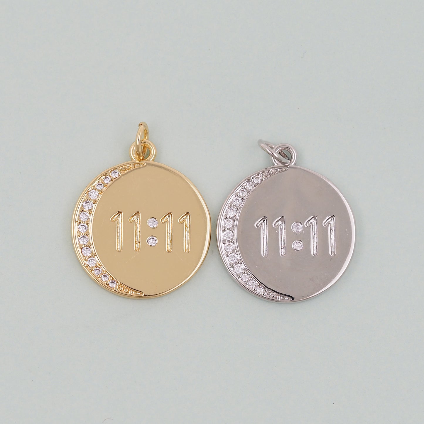 Gold 11:11 Charms,18K Gold Filled Angel numbers Pendant,Angel numbers Charm Bracelet Necklace for DIY Jewelry Making Supply