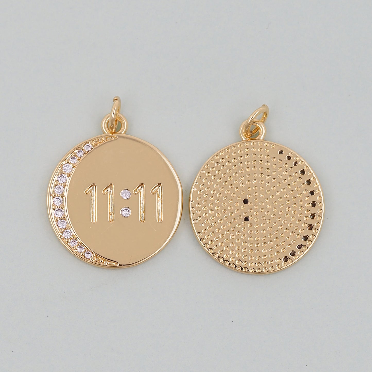 Gold 11:11 Charms,18K Gold Filled Angel numbers Pendant,Angel numbers Charm Bracelet Necklace for DIY Jewelry Making Supply