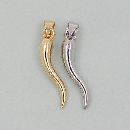 Gold Horns Charms,18K Gold Filled Horns Pendant,Horns Charm Bracelet Necklace for DIY Jewelry Making Supply