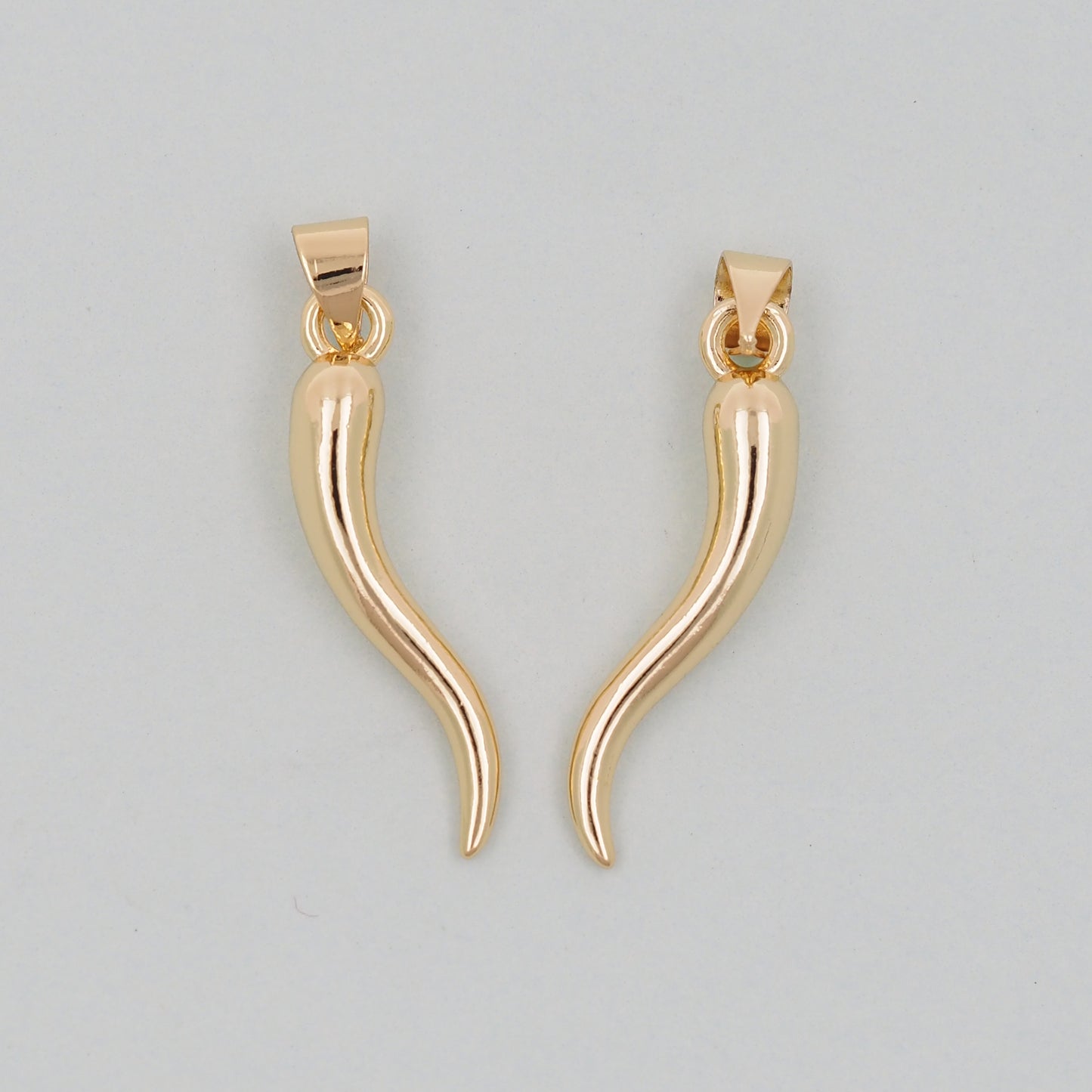 Gold Horns Charms,18K Gold Filled Horns Pendant,Horns Charm Bracelet Necklace for DIY Jewelry Making Supply