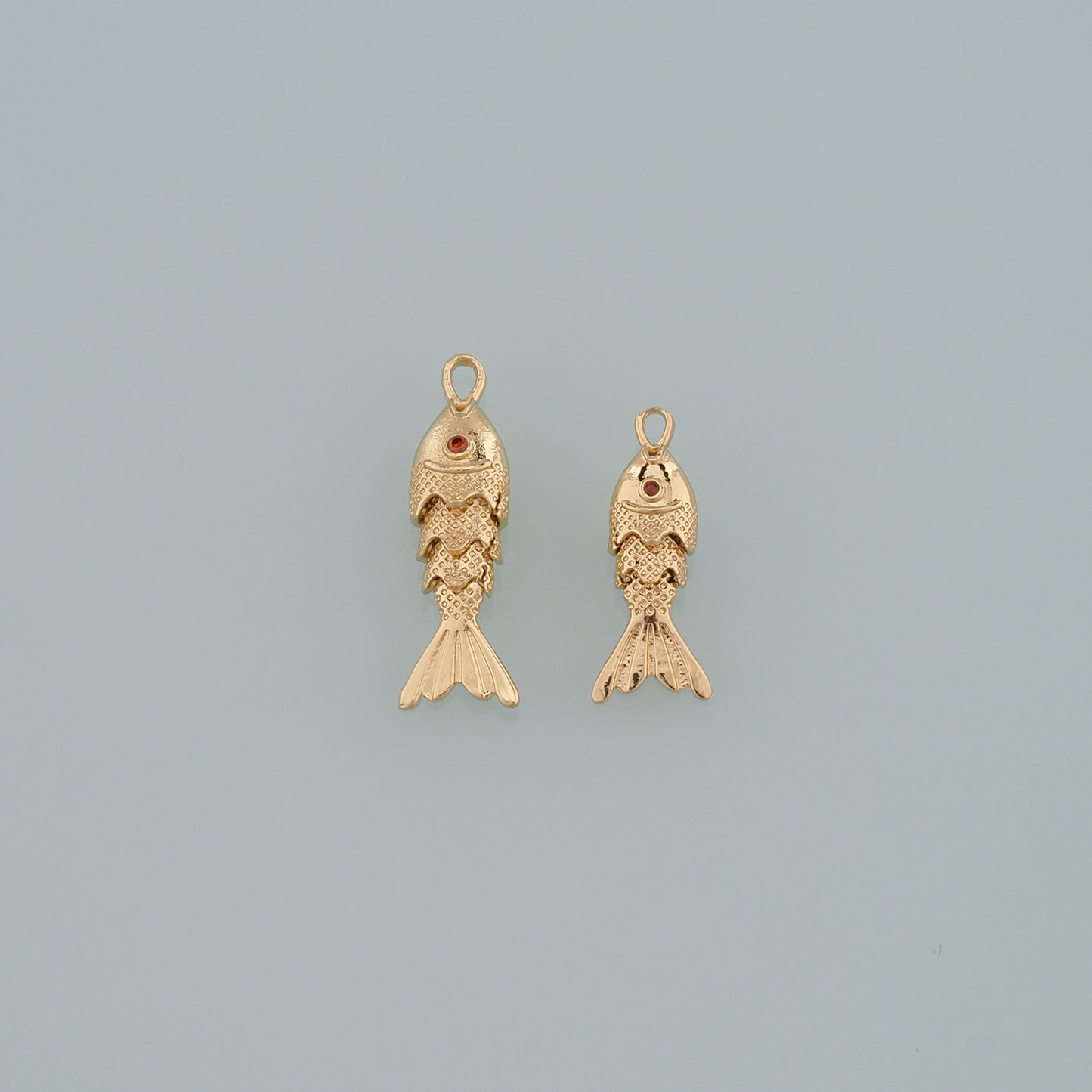 Gold Fish Charms,18K Gold Filled Fish Pendant,Ocean Charm Bracelet Necklace for DIY Jewelry Making Supply