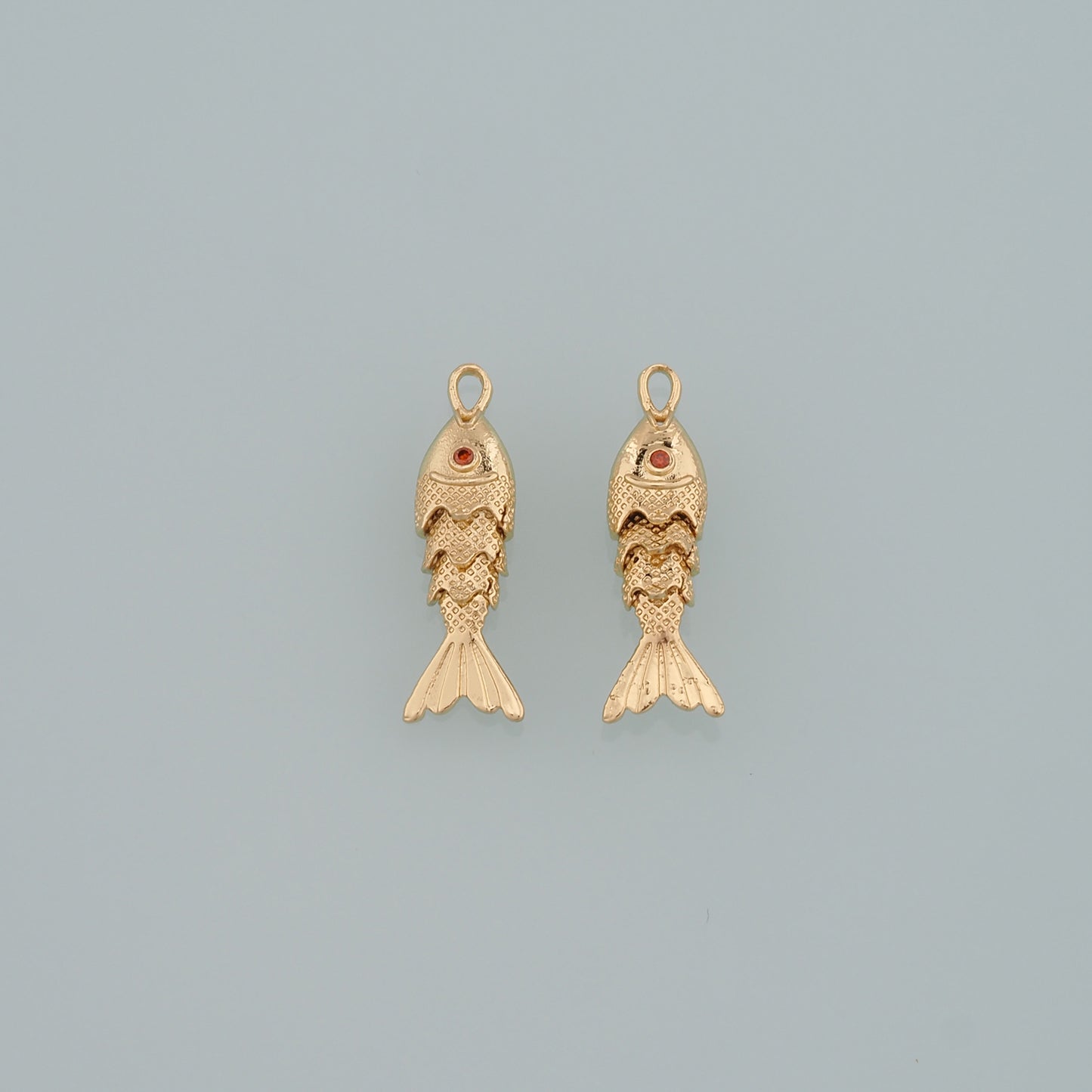 Gold Fish Charms,18K Gold Filled Fish Pendant,Ocean Charm Bracelet Necklace for DIY Jewelry Making Supply