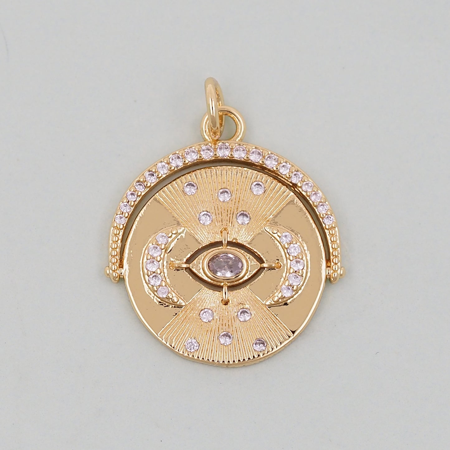 Gold Evil Eye Charms,18K Gold Filled Evil Eye Pendant,Evil Eye Charm Bracelet Necklace for DIY Jewelry Making Supply