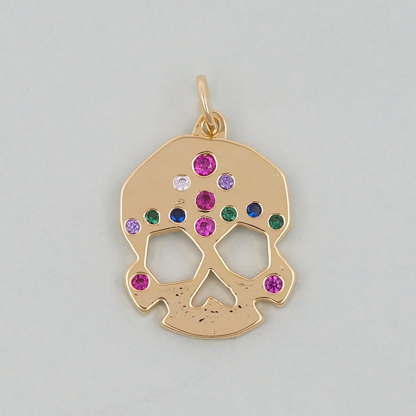 Gold Skull Charms,18K Gold Filled Skull Pendant,Skull Charm Bracelet Necklace for DIY Jewelry Making Supply