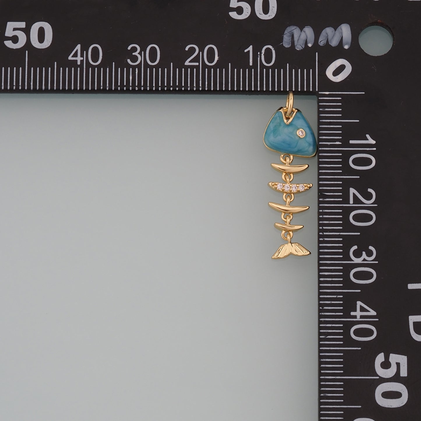 Gold Fish Charms,18K Gold Filled Fish Pendant,Enamel Fish Bones Charm Bracelet Necklace for DIY Jewelry Making Supply