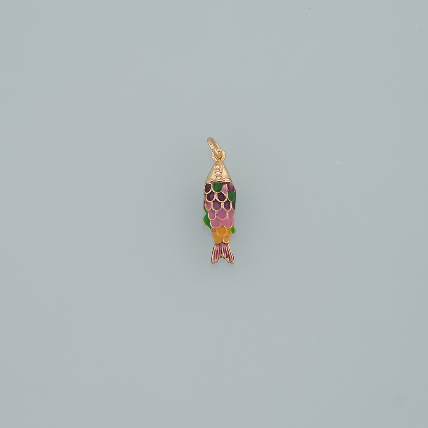 Gold Fish Charms,18K Gold Filled Fish Pendant,Enamel Ocean Charm Bracelet Necklace for DIY Jewelry Making Supply