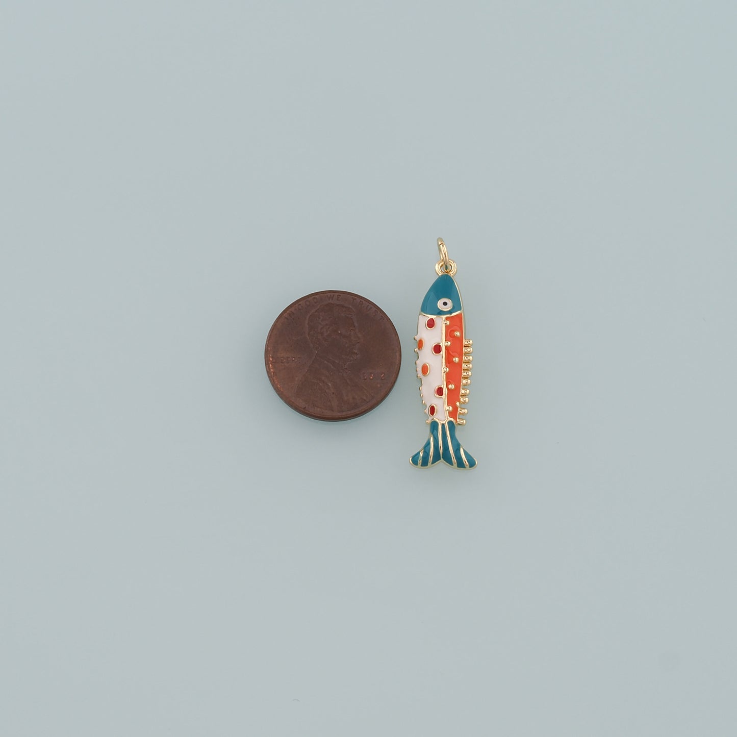 Gold Fish Charms,18K Gold Filled Fish Pendant,Enamel Ocean Charm Bracelet Necklace for DIY Jewelry Making Supply