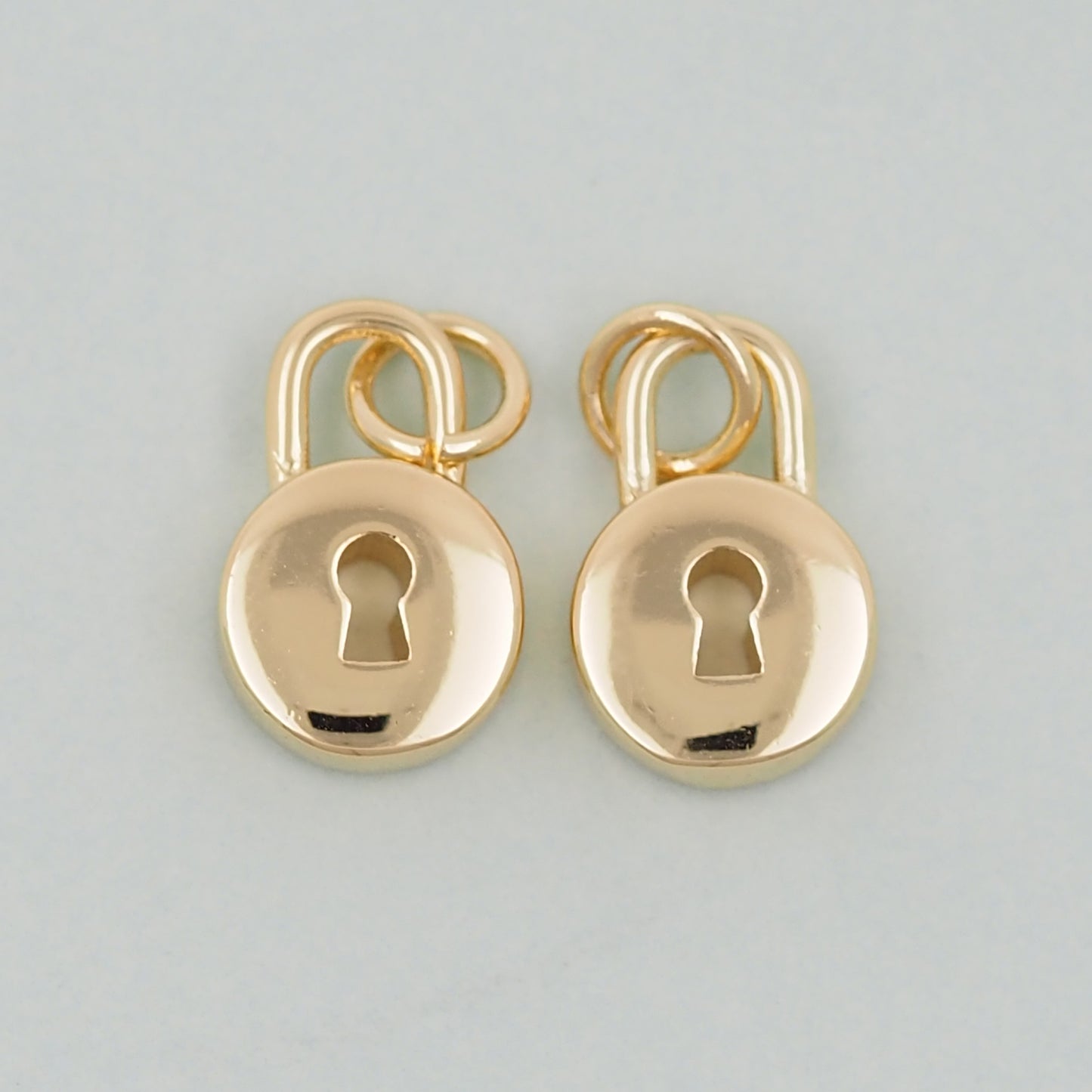Gold Key Lock Charms,18K Gold Filled Key Pendant,Lock Charm Bracelet Necklace for DIY Jewelry Making Supply