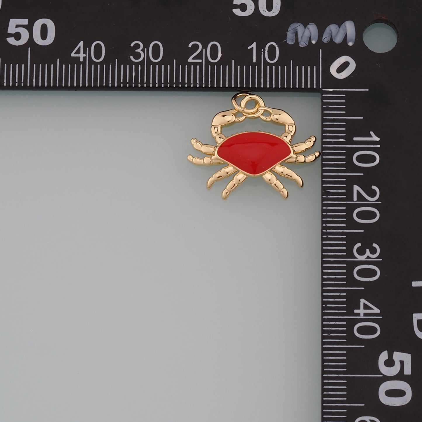 Gold Marine Life Charms,18K Gold Filled Crab Pendant,Enamel Crab Charms Bracelet Necklace for DIY Jewelry Making Supply