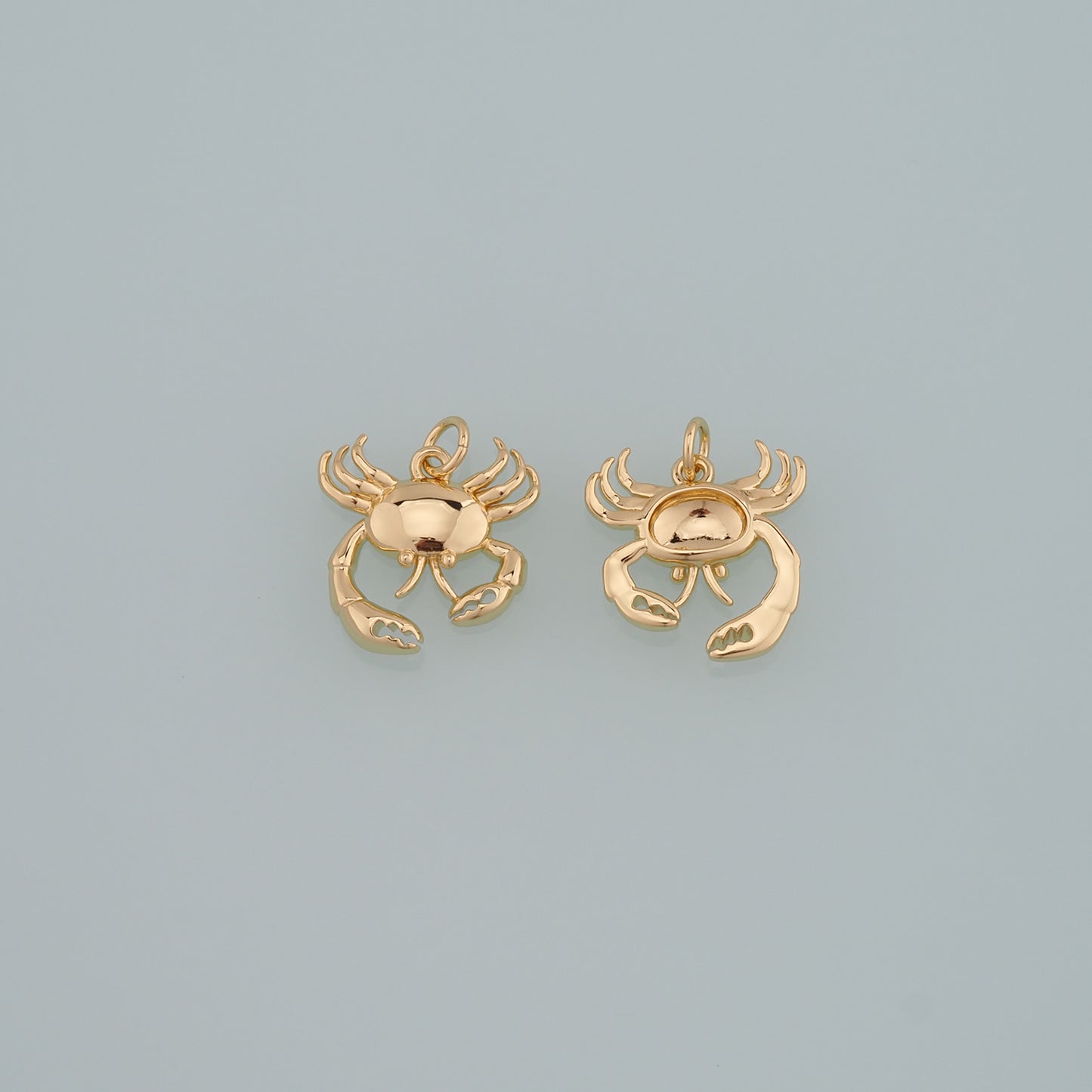 Gold Marine Life Charms,18K Gold Filled Crab Pendant,Crab Charms Bracelet Necklace for DIY Jewelry Making Supply