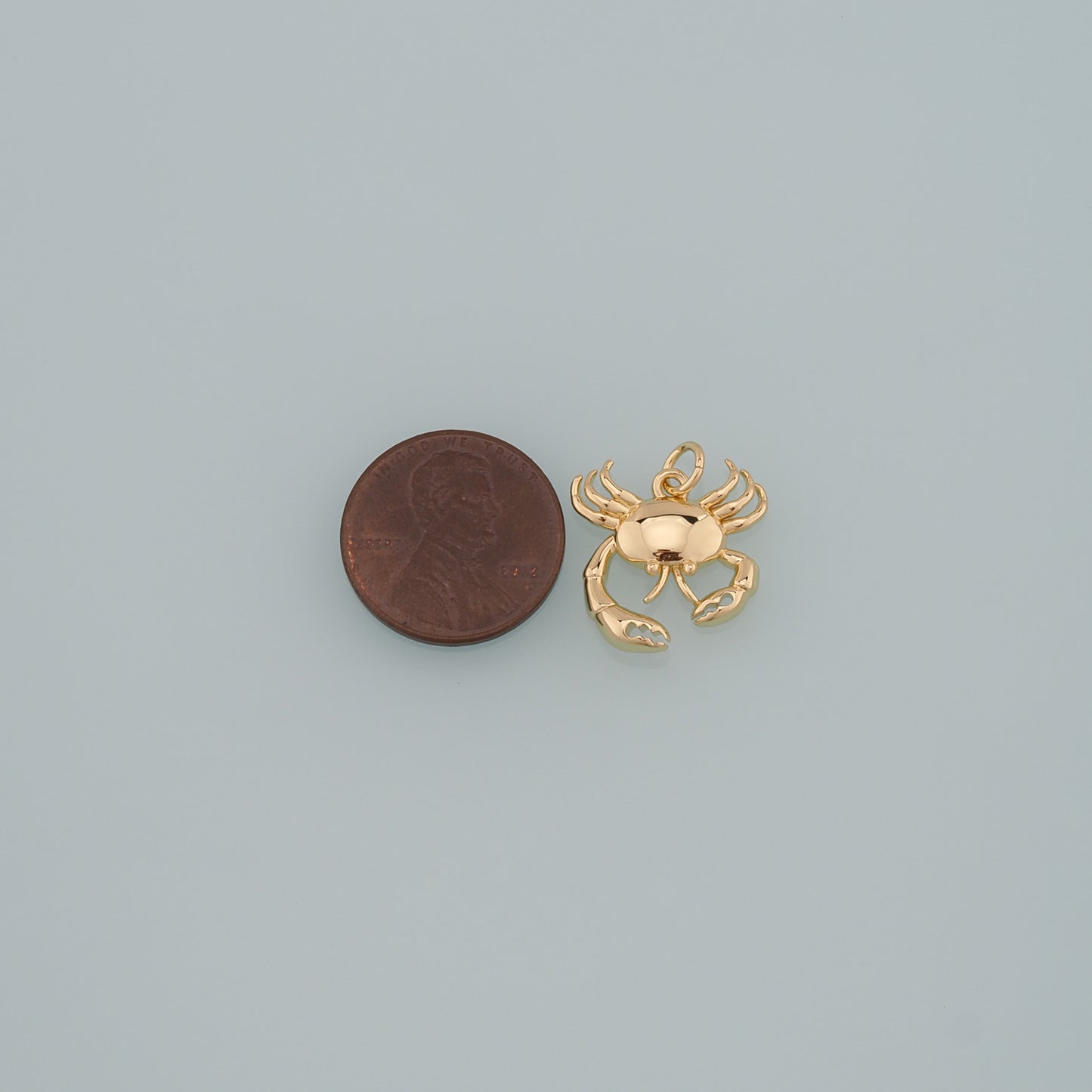 Gold Marine Life Charms,18K Gold Filled Crab Pendant,Crab Charms Bracelet Necklace for DIY Jewelry Making Supply