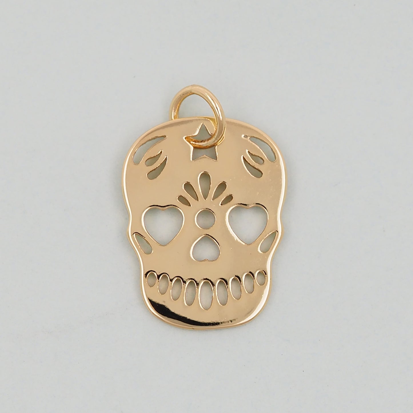 Gold Skull Charms,18K Gold Filled Skull Pendant,Skull Charm Bracelet Necklace for DIY Jewelry Making Supply