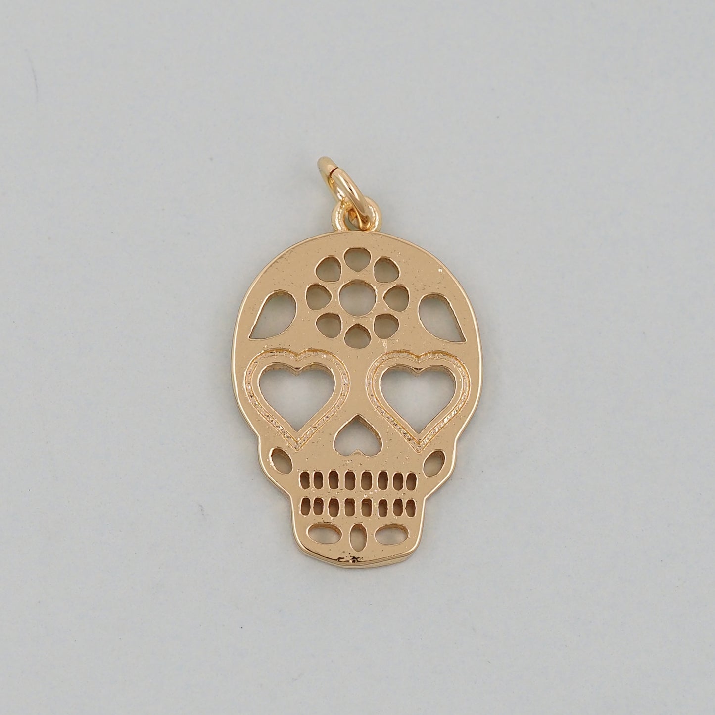 Gold Skull Charms,18K Gold Filled Skull Pendant,Skull Charm Bracelet Necklace for DIY Jewelry Making Supply
