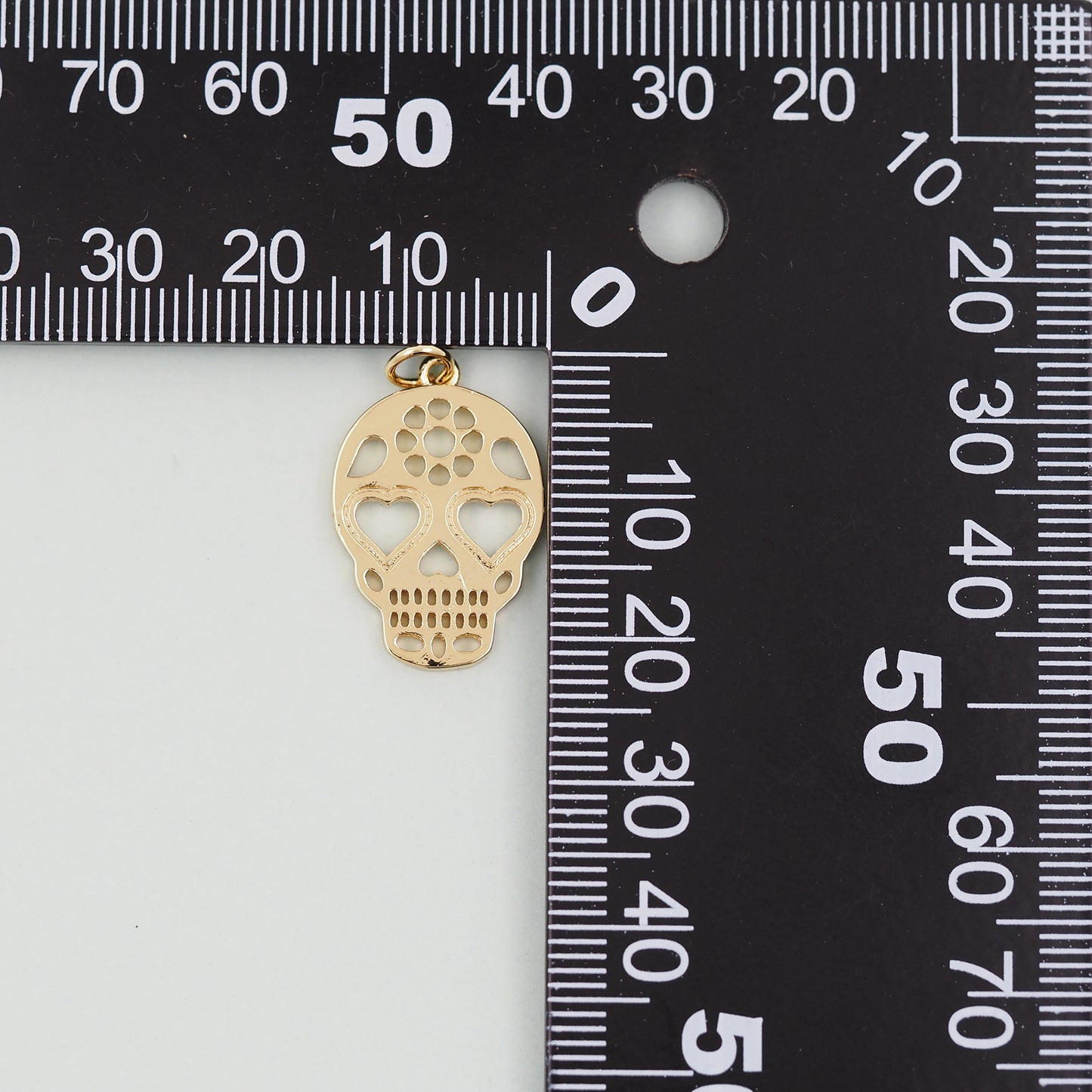 Gold Skull Charms,18K Gold Filled Skull Pendant,Skull Charm Bracelet Necklace for DIY Jewelry Making Supply