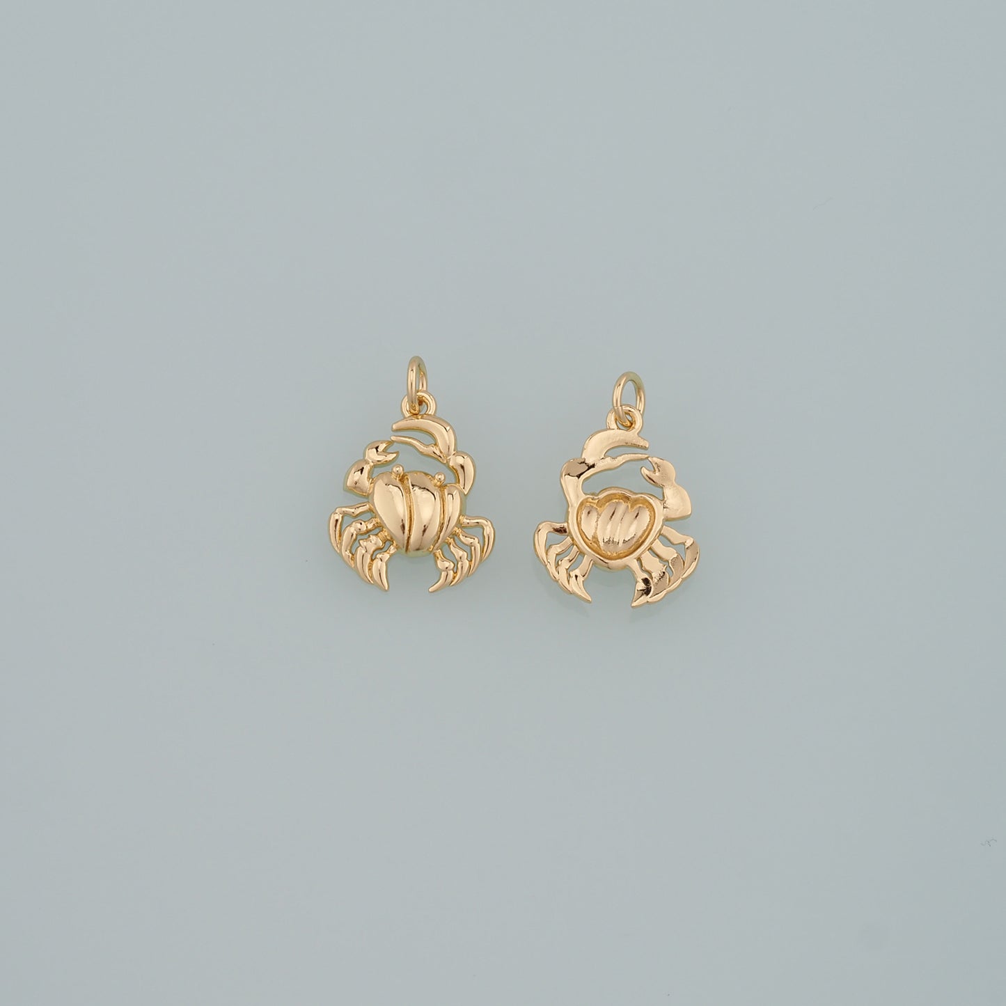 Gold Marine Life Charms,18K Gold Filled Crab Pendant,Crab Charms Bracelet Necklace for DIY Jewelry Making Supply