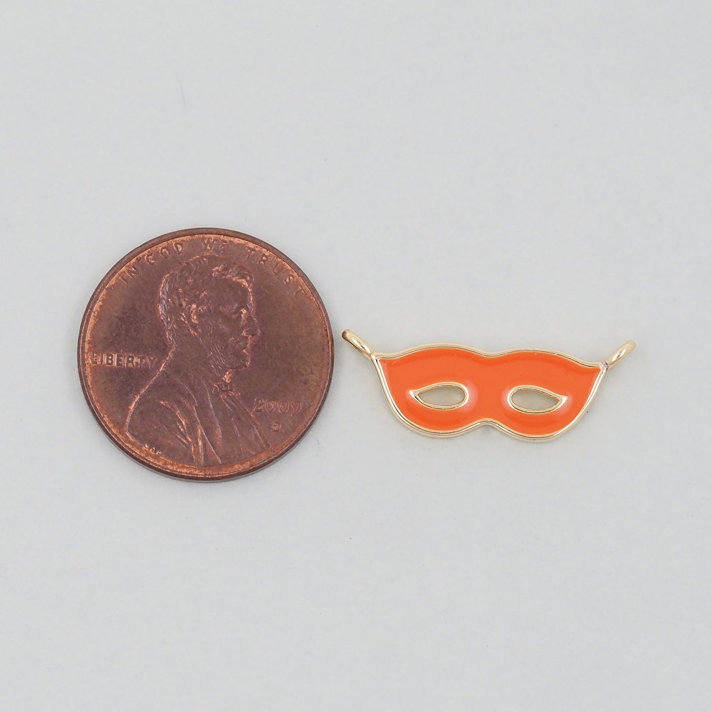 Gold enamel mask Charms,18K Gold Filled Mask Pendant,Mask Masquerade Charm Bracelet Necklace for DIY Jewelry Making Supply