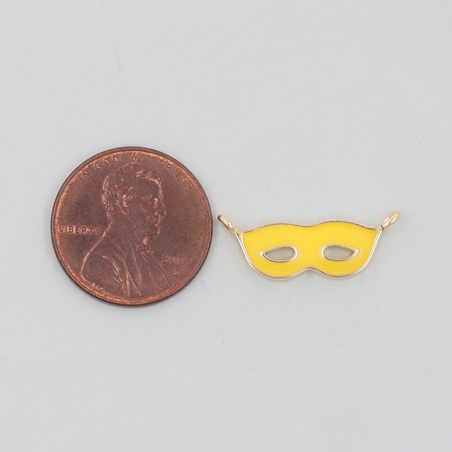 Gold enamel mask Charms,18K Gold Filled Mask Pendant,Mask Masquerade Charm Bracelet Necklace for DIY Jewelry Making Supply